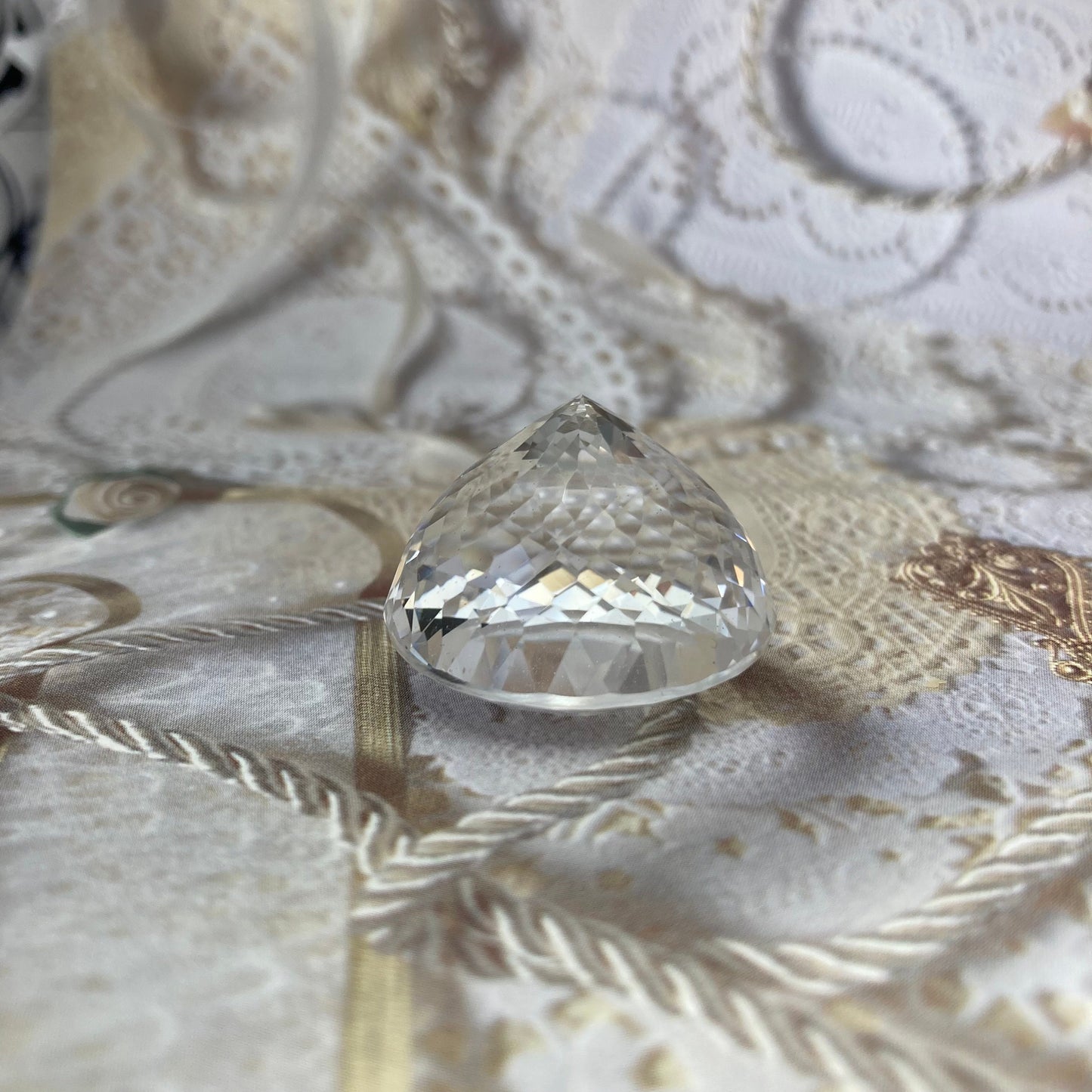 27.2mm Quartz 81 Carat Round Portuguese style Cut Loose Gem, Large Gemstone Big Faceted Stone