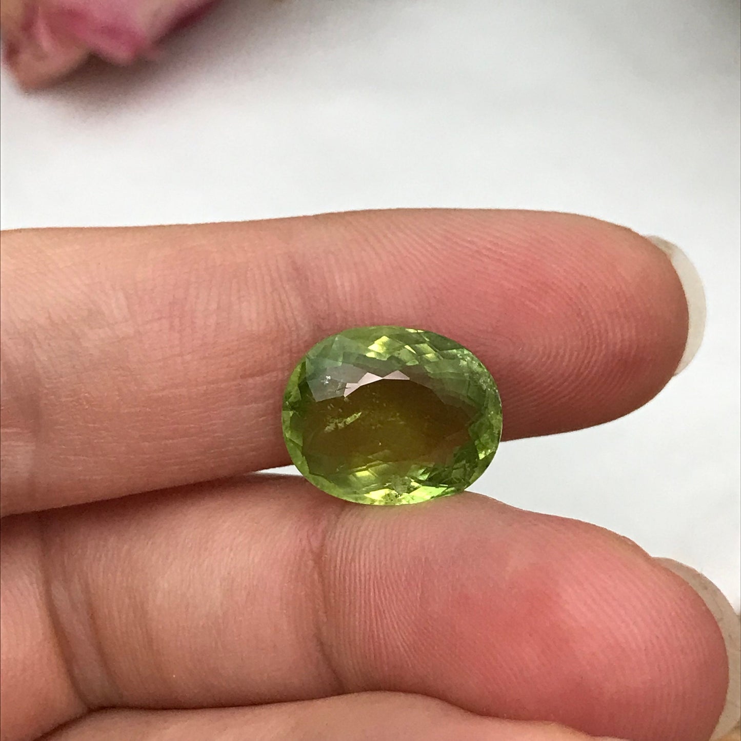 6.30 Carat Natural Green Tourmaline 13.35x10.93mm Oval Cut, Faceted Loose Gemstone