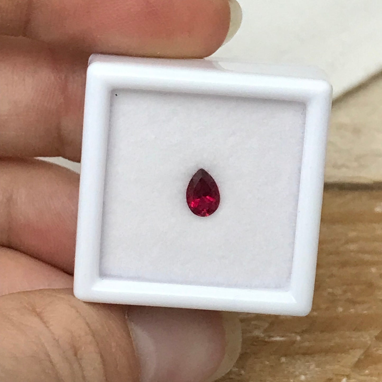 0.31 carat Red Beryl 5.74x4mm Pear Cut, Natural Utah Red Beryl, Faceted Bixbite, Rare Gemstone