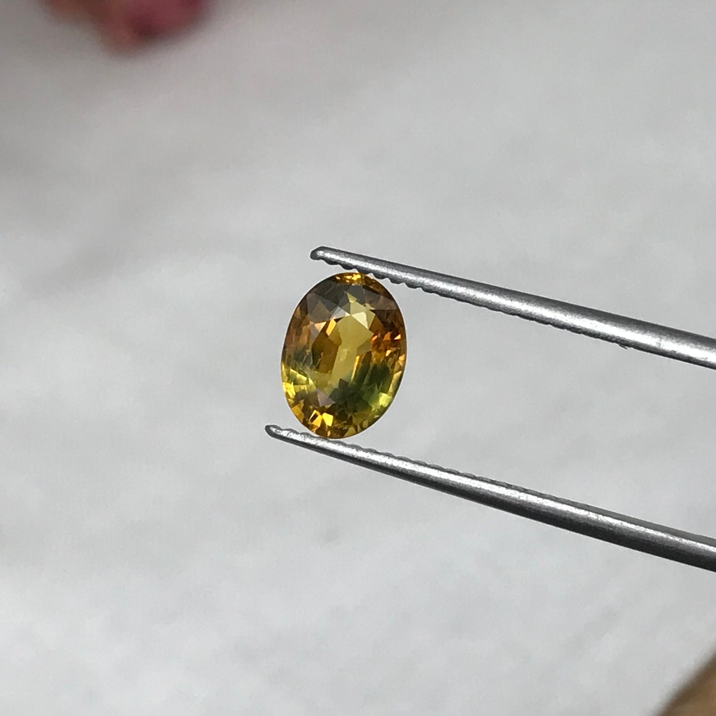1.51 Carat Heated Yellow Orange Sapphire 7.91x5.82mm Oval Cut, Faceted Loose Gemstone, Australian Sapphire