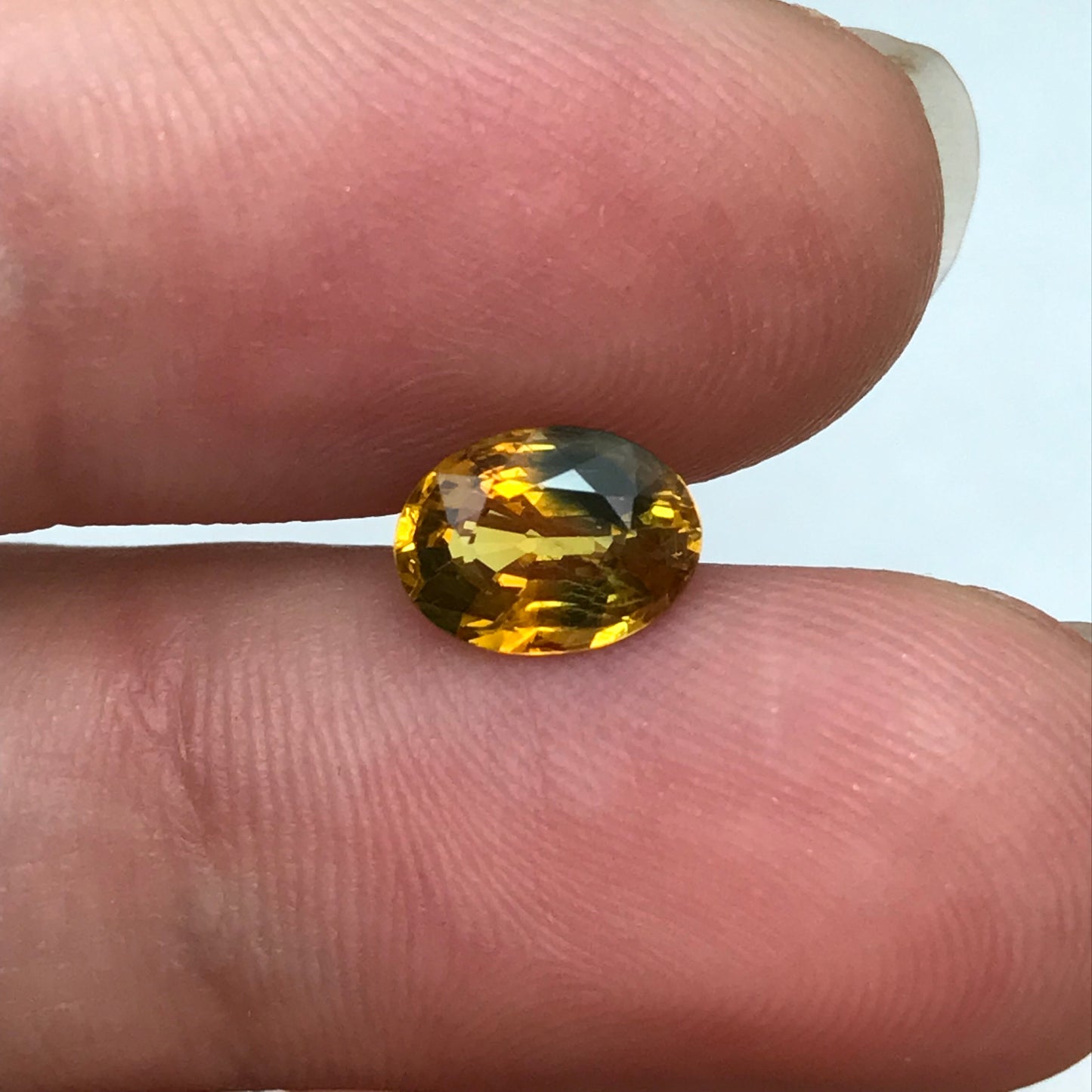 1.51 Carat Heated Yellow Orange Sapphire 7.91x5.82mm Oval Cut, Faceted Loose Gemstone, Australian Sapphire