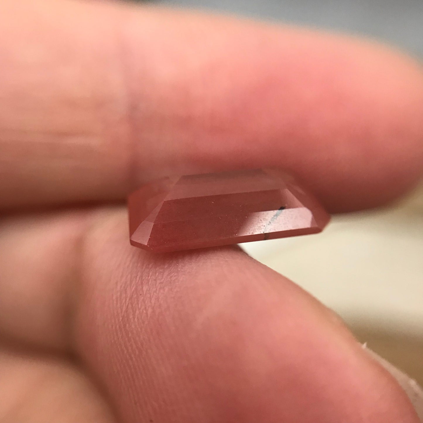 3 Carat Reddish Orange Andesine, Discount Gem, 12.8x7.7mm Emerald Cut, Faceted Loose Faceted Feldspar Labradorite, Color Treated Gemstone