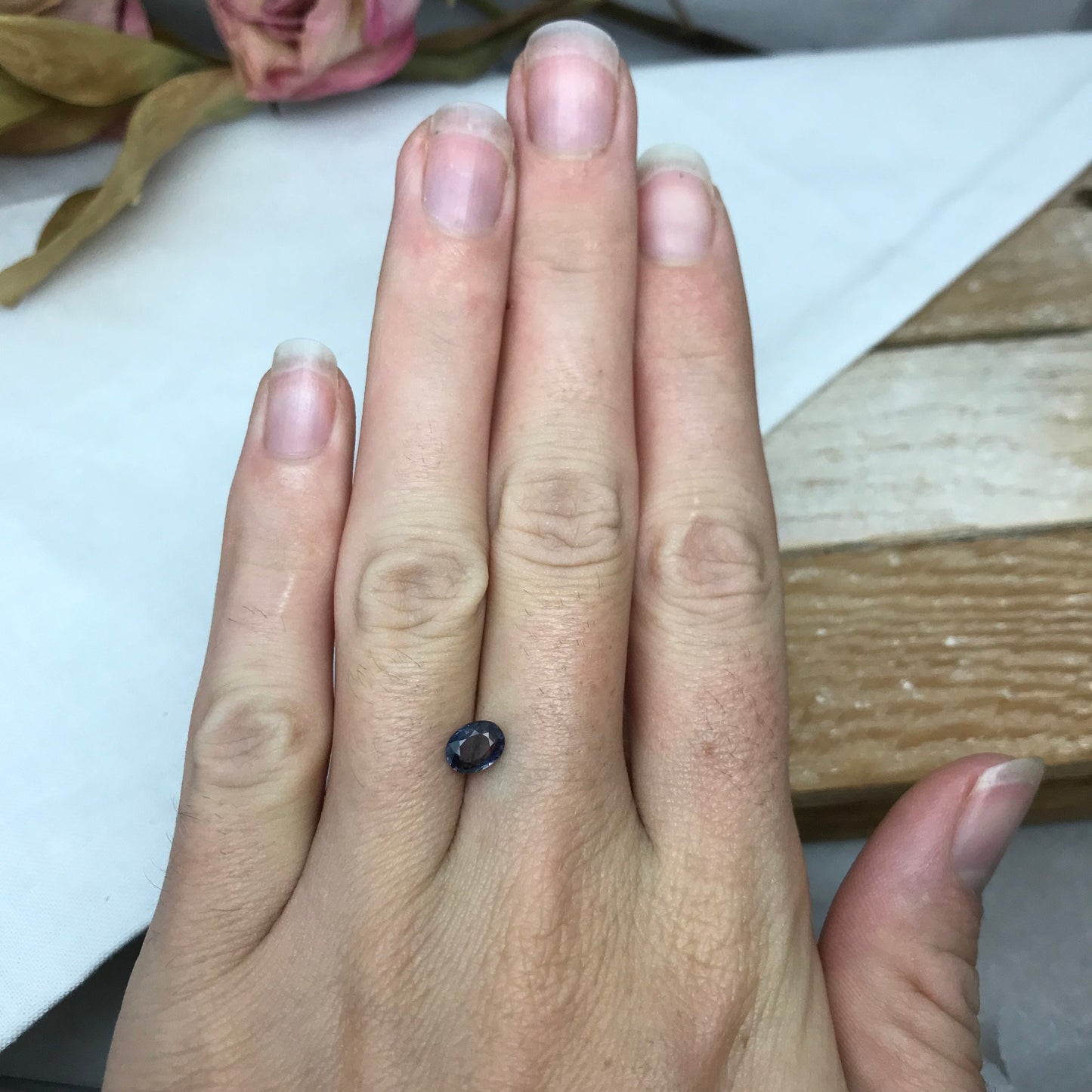 0.73 Carat Natural Purple Sapphire 6.28x4.85mm Oval Cut, Unheated Faceted Loose Madagascar Sapphire