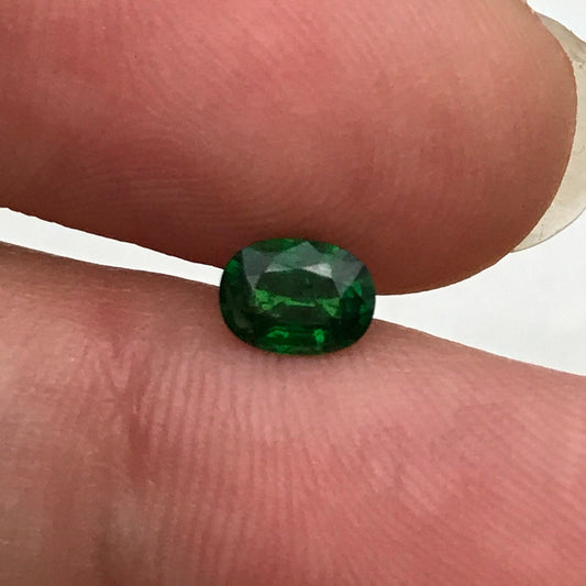 0.48 carat Natural Green Tsavorite Garnet 5.6x4.18mm Oval Cut, Faceted Loose Gemstone