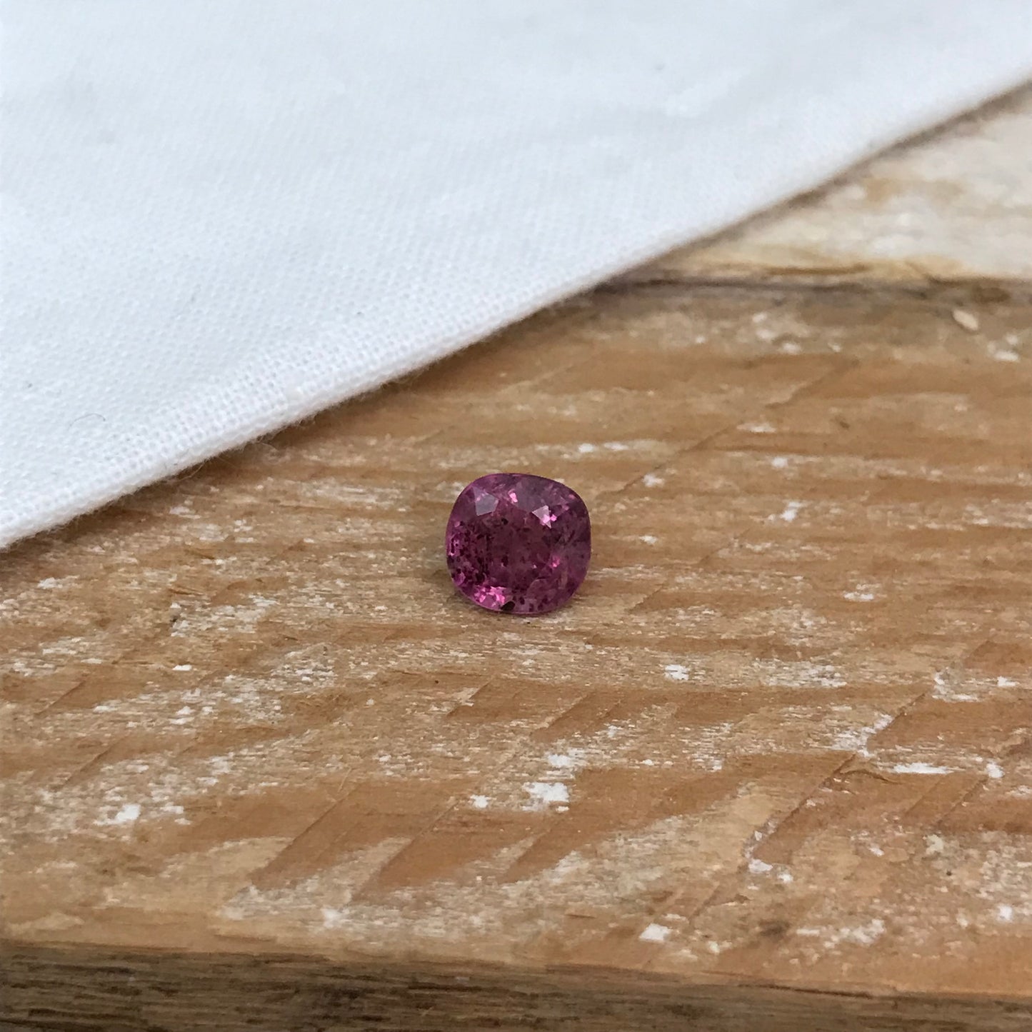 1.31 carat Unheated Pinkish Purple Sapphire 6.15x5.9mm Cushion Cut, Faceted Loose Natural Madagascar Sapphire