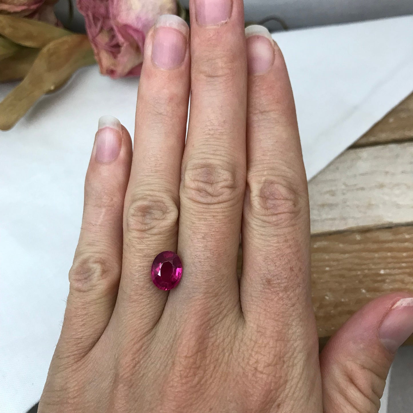 2.61 Carat Pink Tourmaline 9.8x7.75mm Oval Cut, Faceted Loose Natural Rubellite Tourmaline