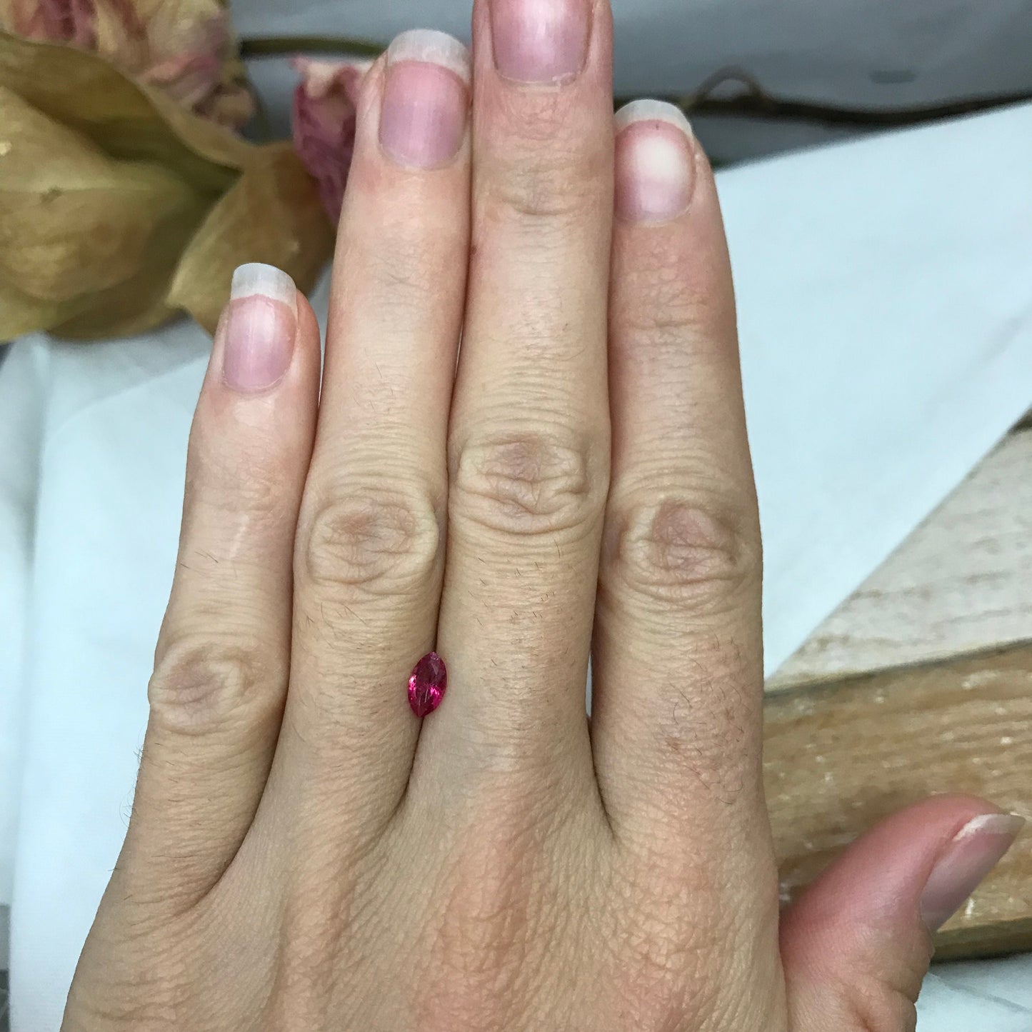 0.29 Carat Red Beryl 6.75x3.9mm Marquise Cut, Faceted Loose Natural Red Beryl, Bixbite