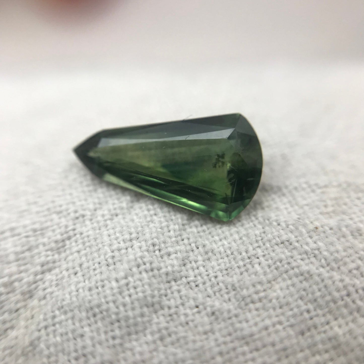 1.86 Carat Green Sapphire 12.0x6.65mm Fancy Cut, Faceted Loose Heated Sapphire, Africa