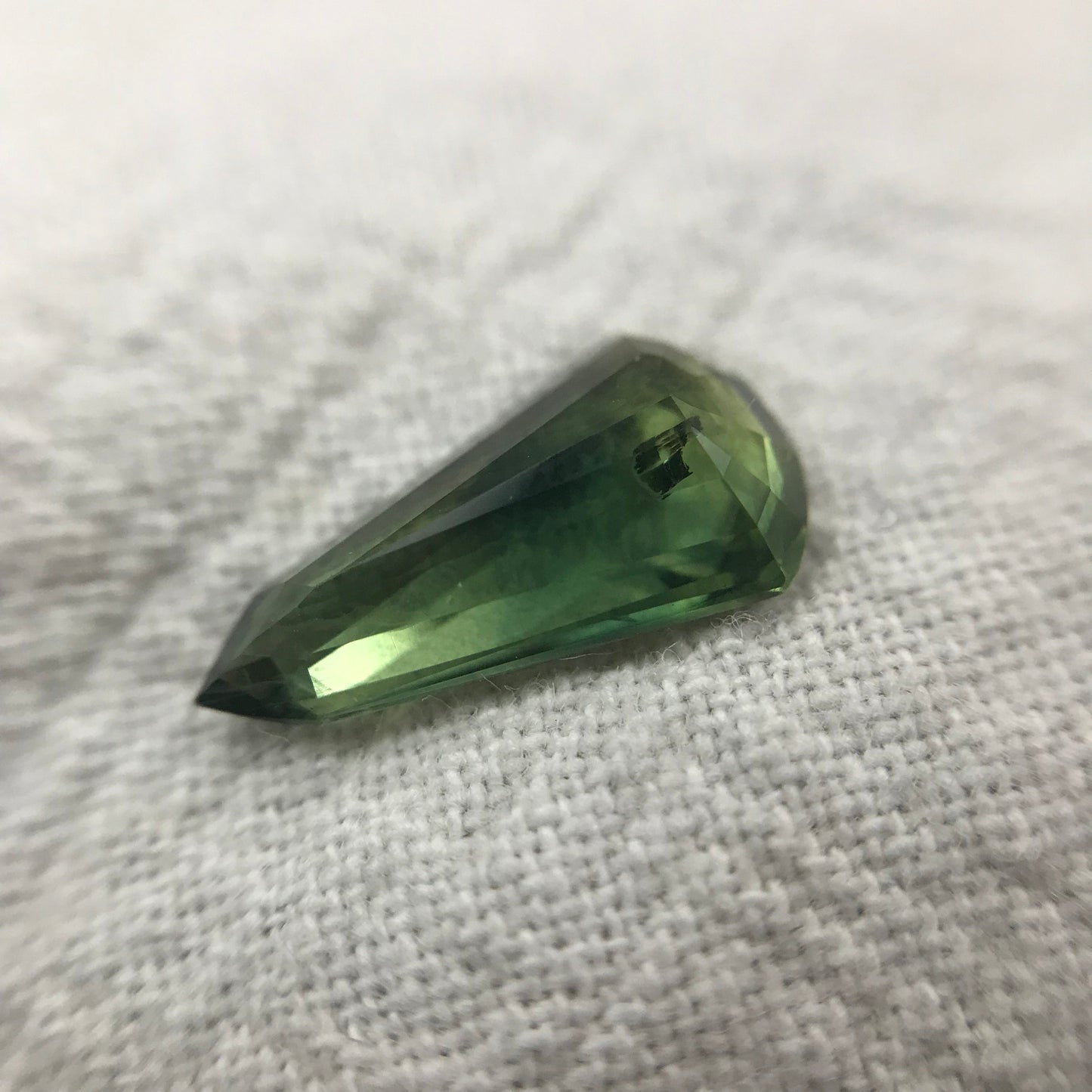 1.86 Carat Green Sapphire 12.0x6.65mm Fancy Cut, Faceted Loose Heated Sapphire, Africa