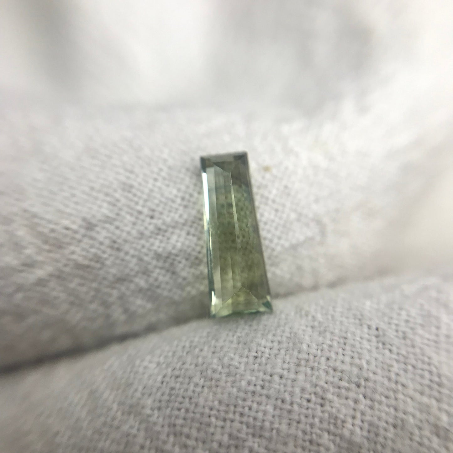 1.16 Ct Natural Parti  Sapphire 9.8x3.7mm Tapered Baguette, Loose Faceted Bi-Color Sapphire, Blue/Light Green