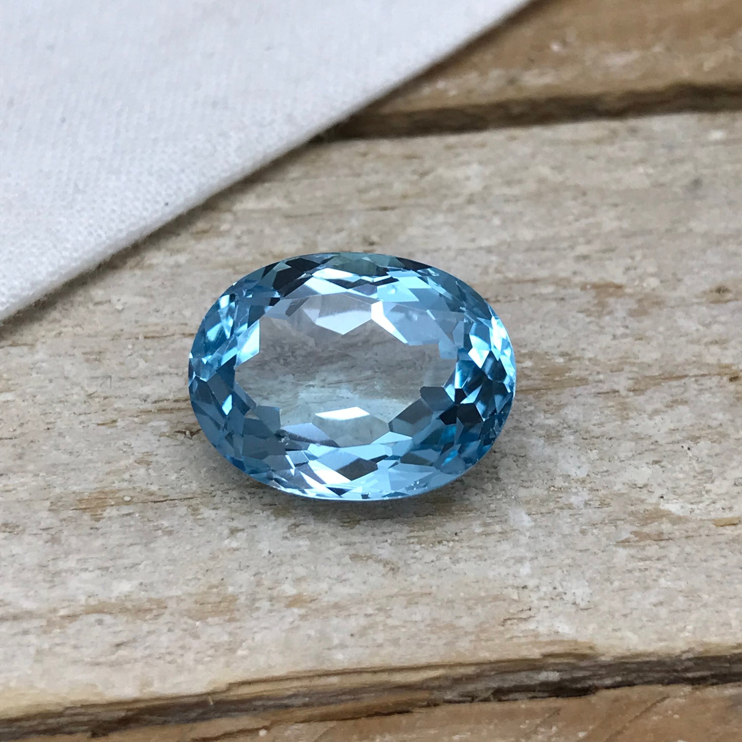 12x16mm Light Blue Topaz, 13 Ct Oval cut Faceted Discount Gemstone, Reclaimed/Recycled Imperfect Gem,