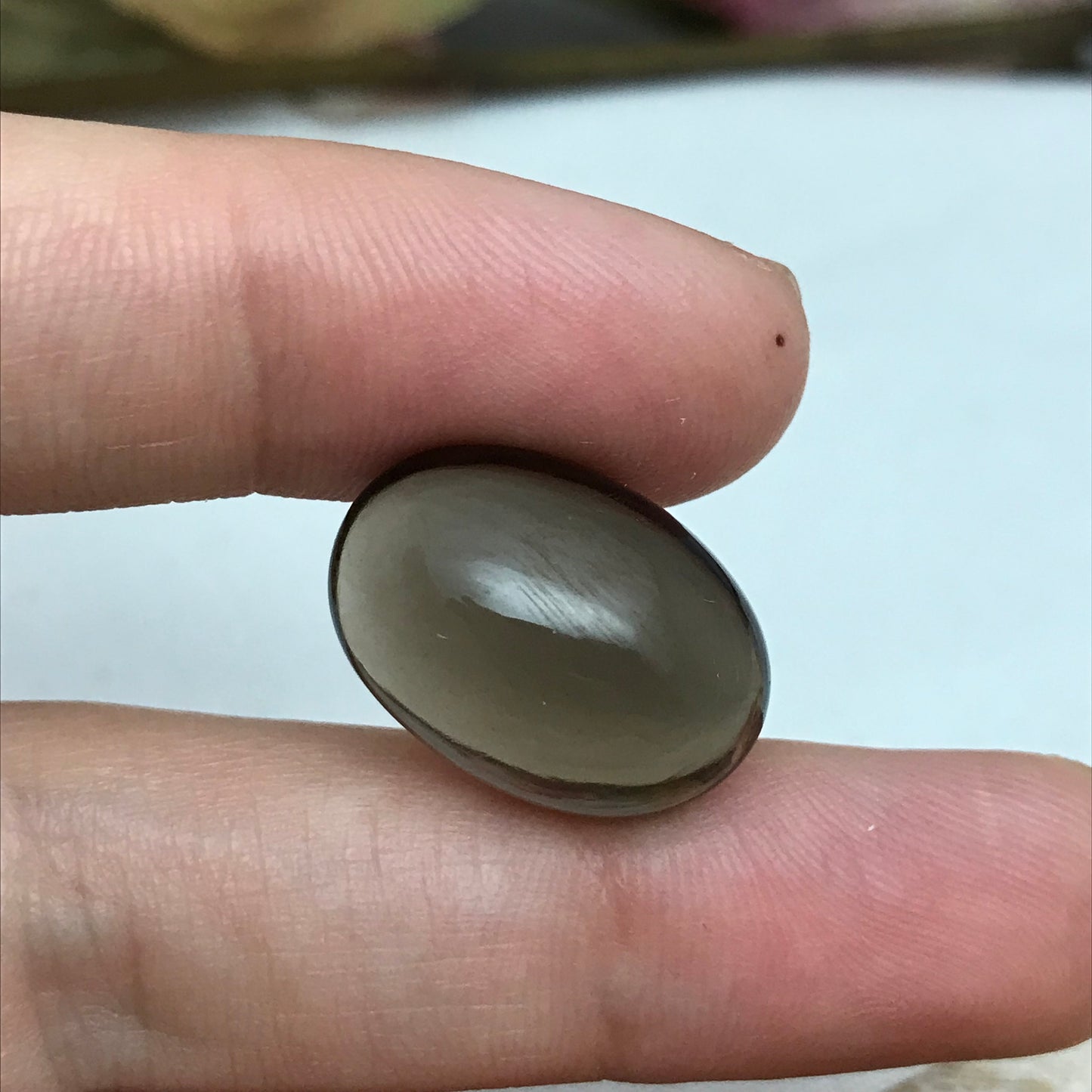 20x14mm Smoky Quartz Gemstone Loose 17.34 carats Oval Cabochon Loose Brown Gemstone
