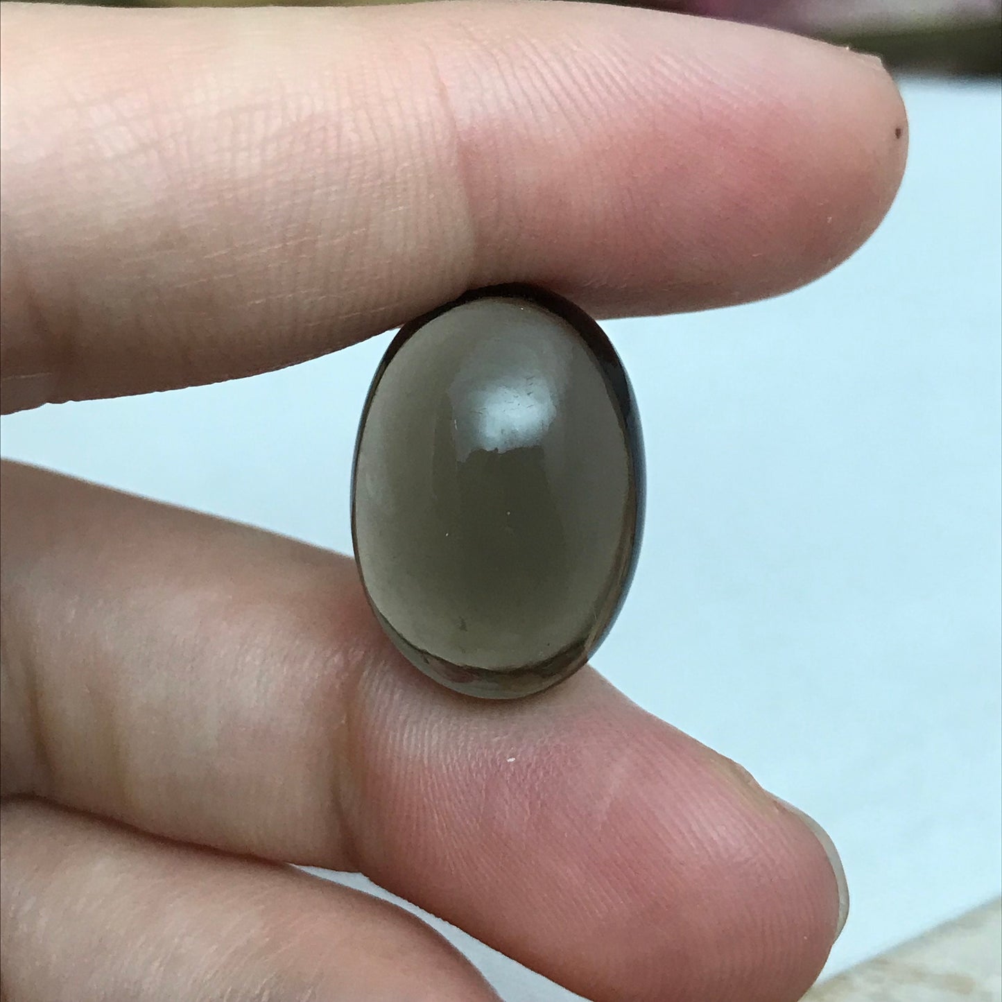 20x14mm Smoky Quartz Gemstone Loose 17.34 carats Oval Cabochon Loose Brown Gemstone