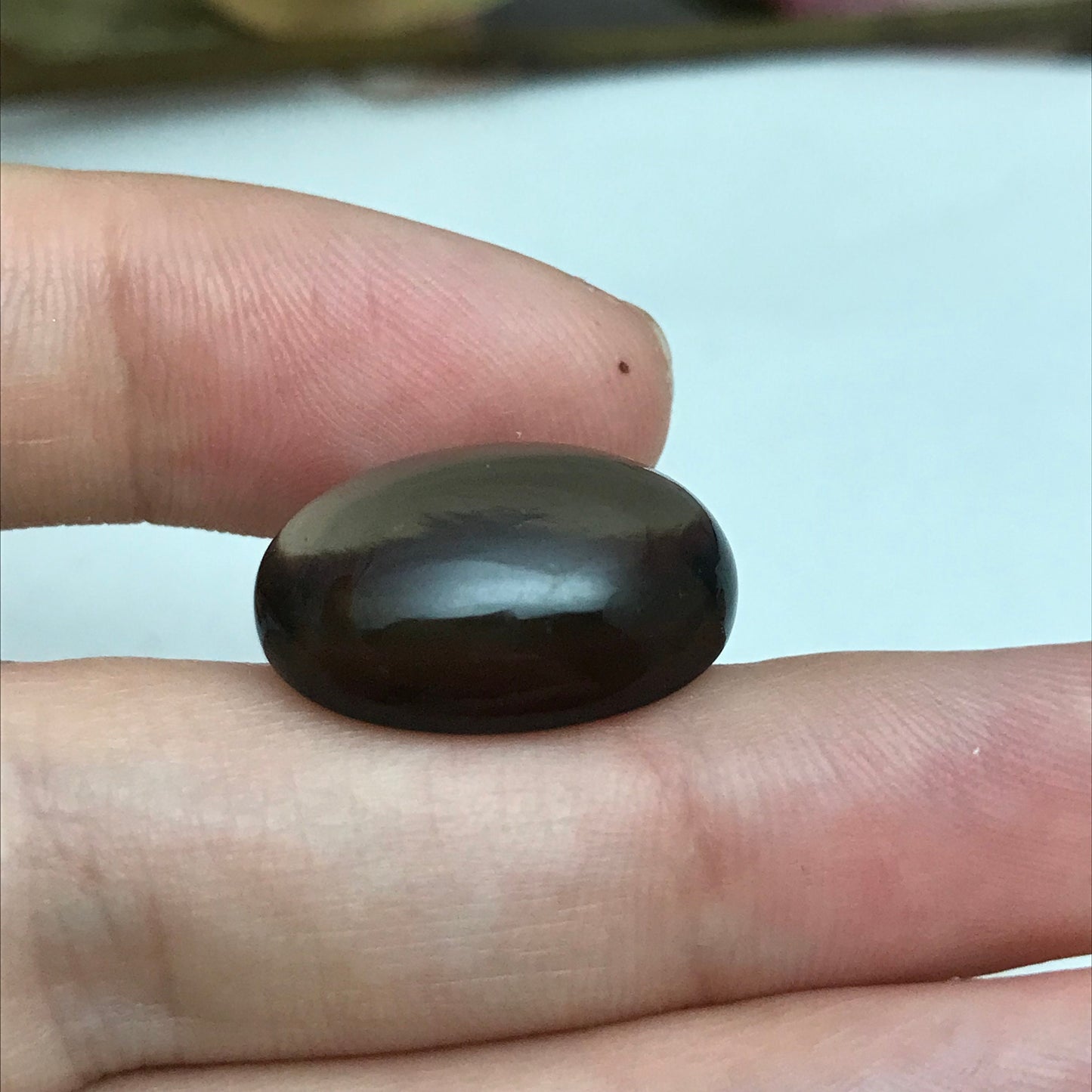 20x14mm Smoky Quartz Gemstone Loose 17.34 carats Oval Cabochon Loose Brown Gemstone
