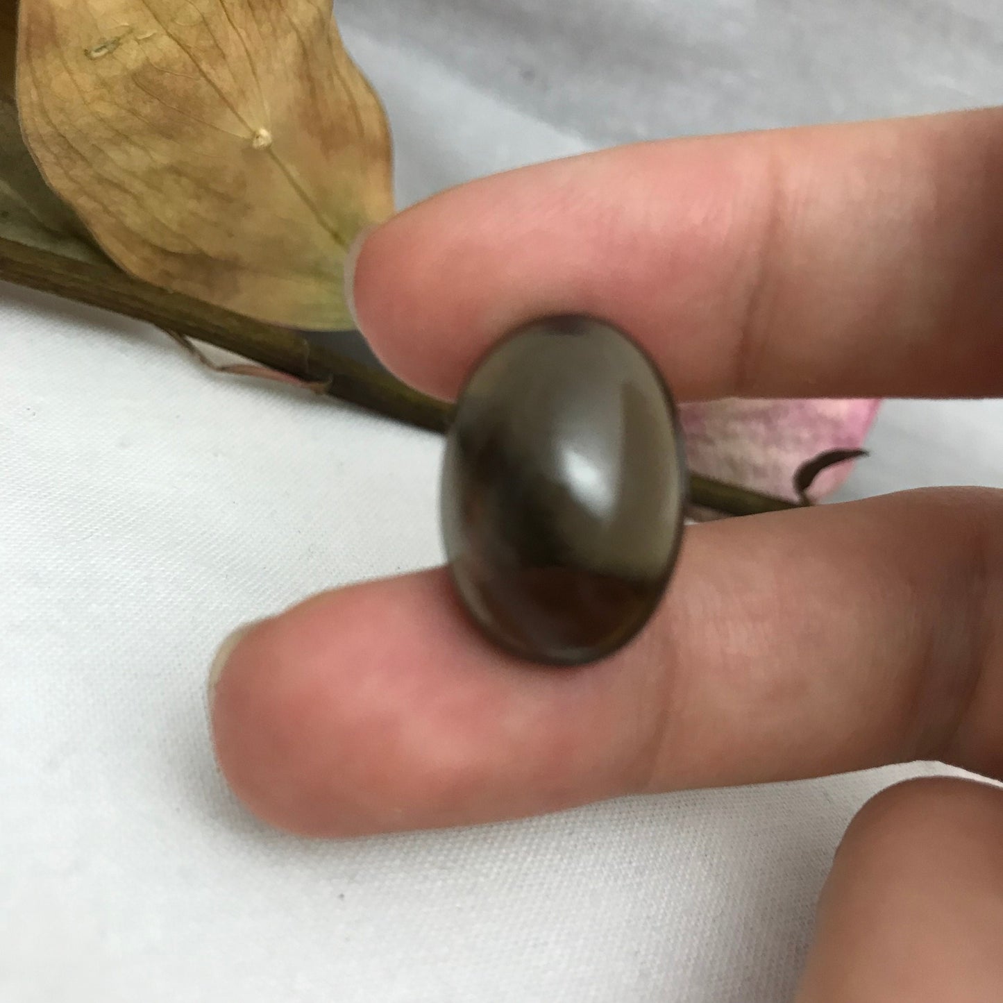 20x14mm Smoky Quartz Gemstone Loose 17.34 carats Oval Cabochon Loose Brown Gemstone