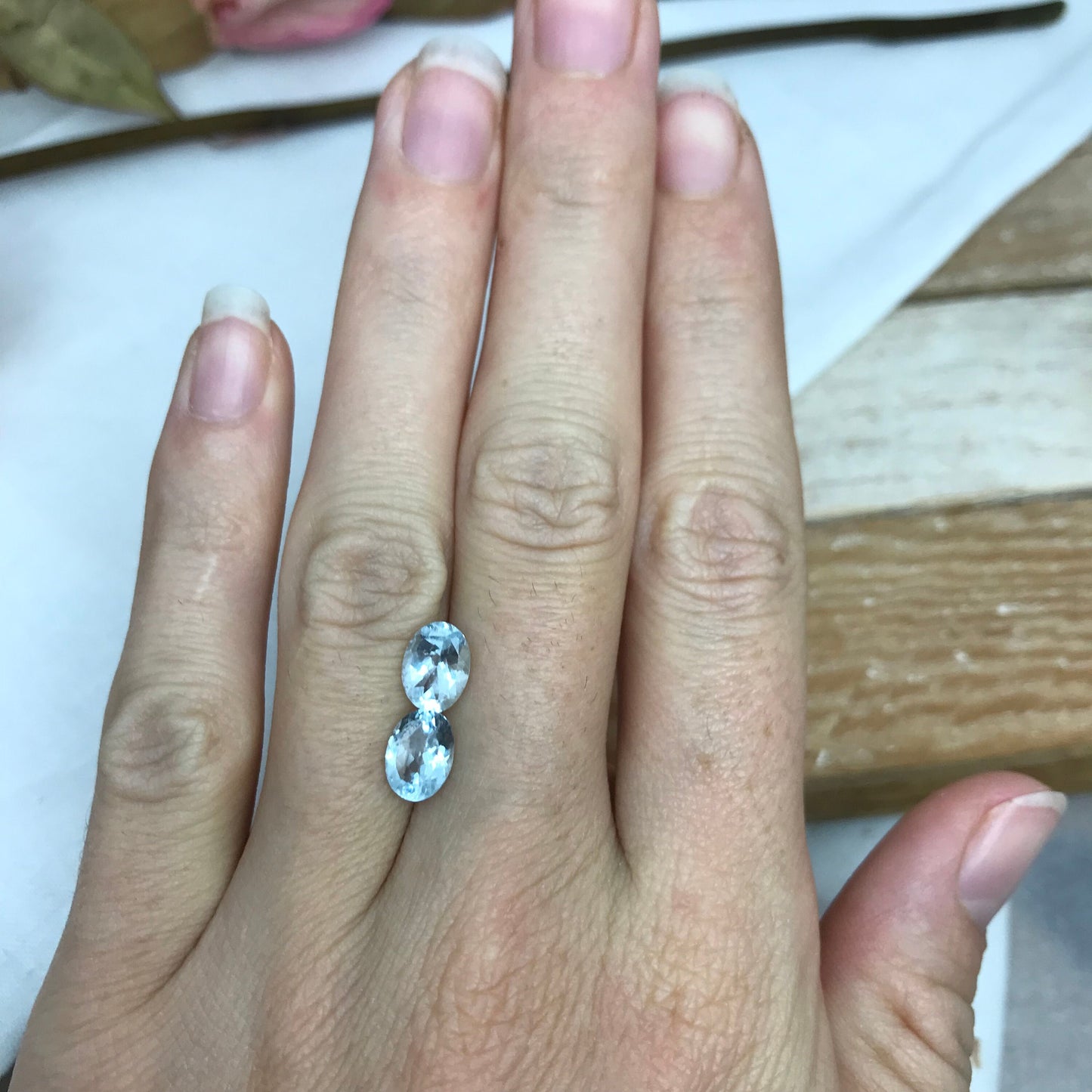 8x6mm Pair of Aquamarine Oval Cut Loose Gems, Included Faceted Gemstone, Natural March Birthstones 2.15 TCW