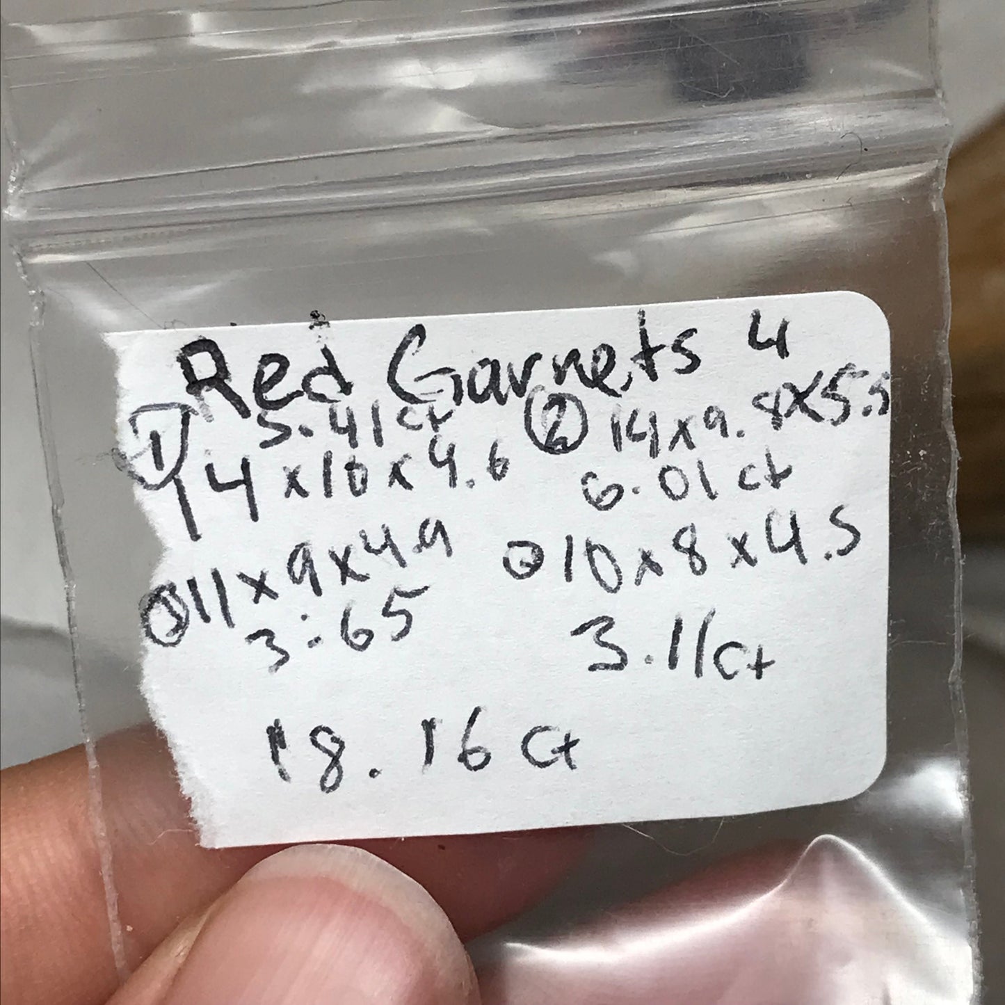 4 Worn Red Garnets, Oval cut 18 Total Carat Weight, 14x10, 11x9, 10x8 Pre-formed Facet Rough, Recycled Red Garnet