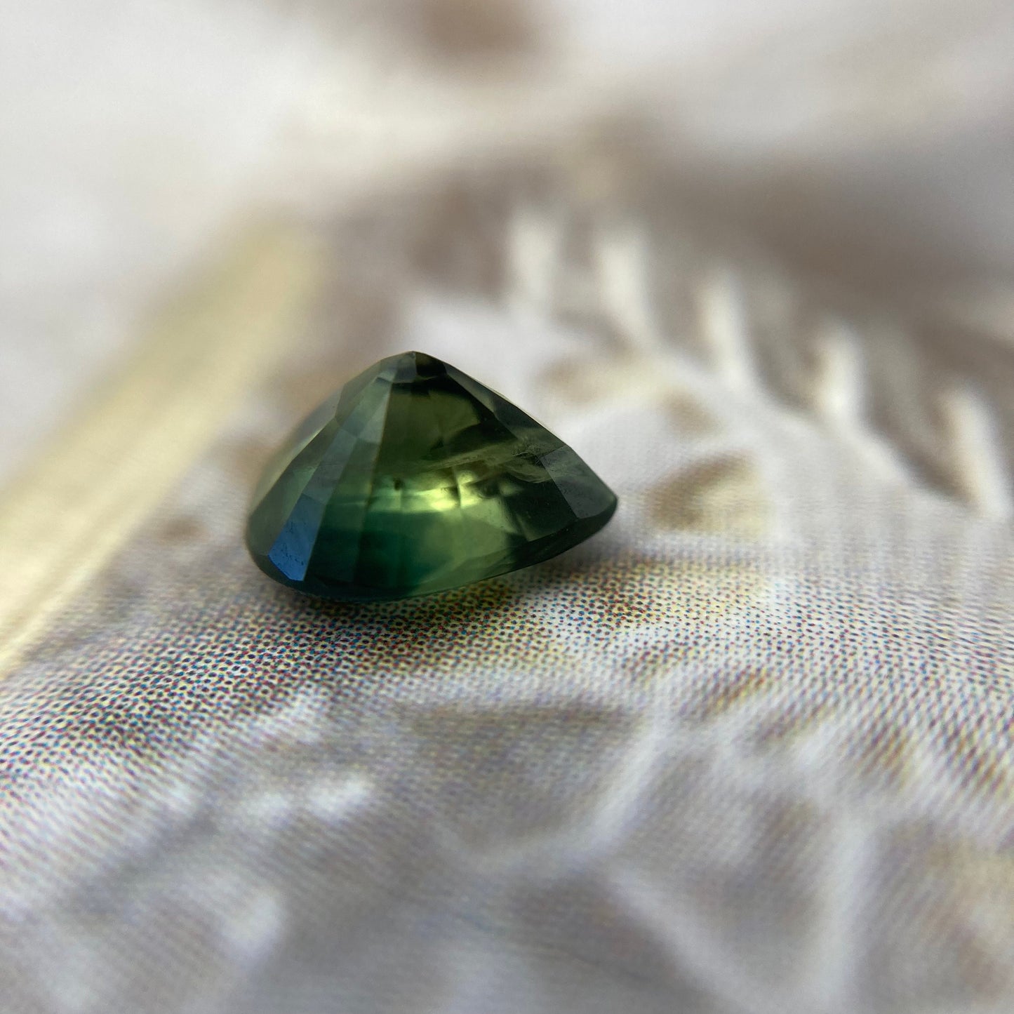 Natural Green Sapphire 6.7x5.6mm Pear Cut, Faceted Loose Gemstone, Unmounted Gem, Bluish Green