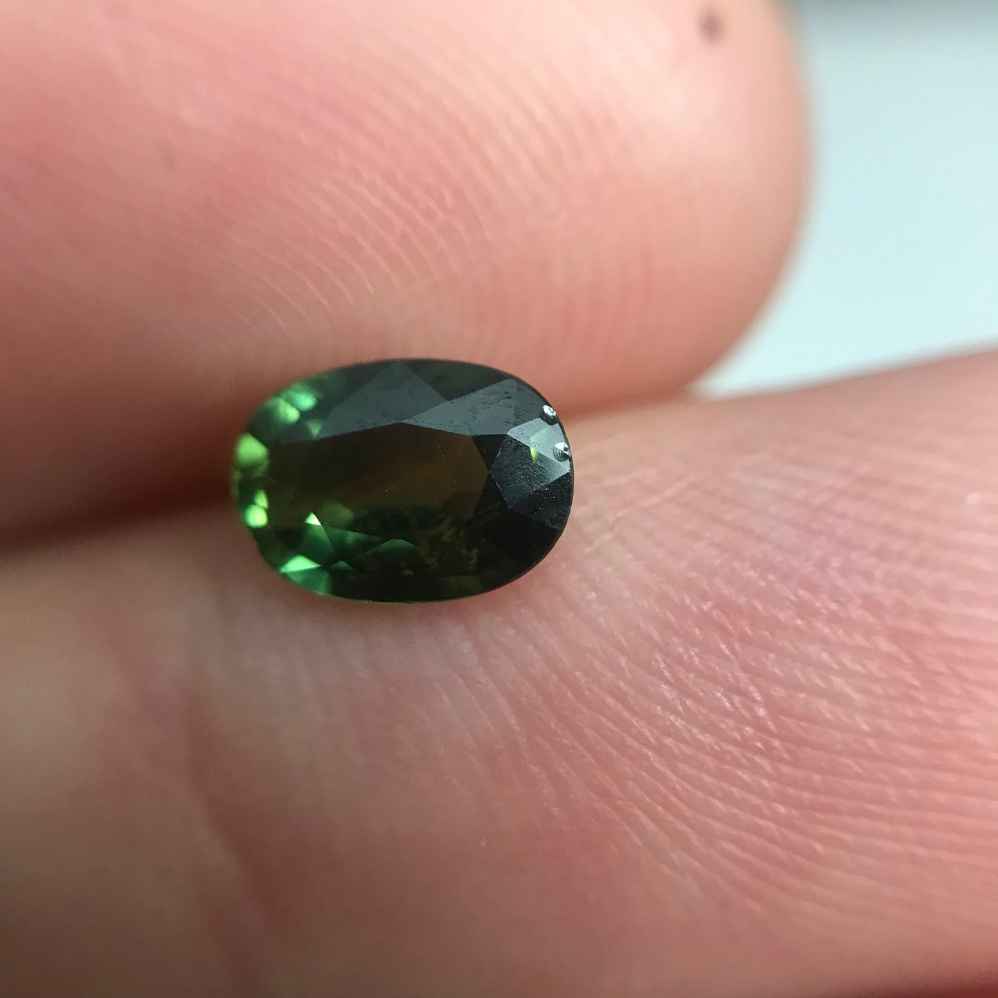 0.70 Ct Natural Green Sapphire with Imperfections 6.7x4.7mm Oval Corundum, Discount Gem