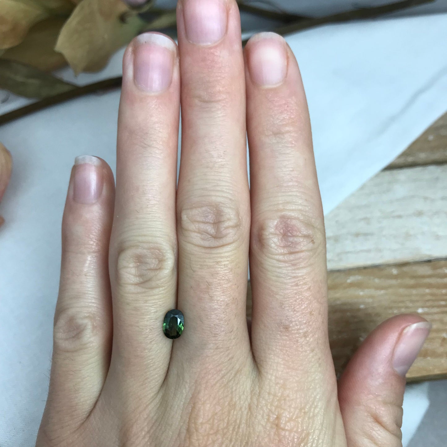 0.70 Ct Natural Green Sapphire with Imperfections 6.7x4.7mm Oval Corundum, Discount Gem