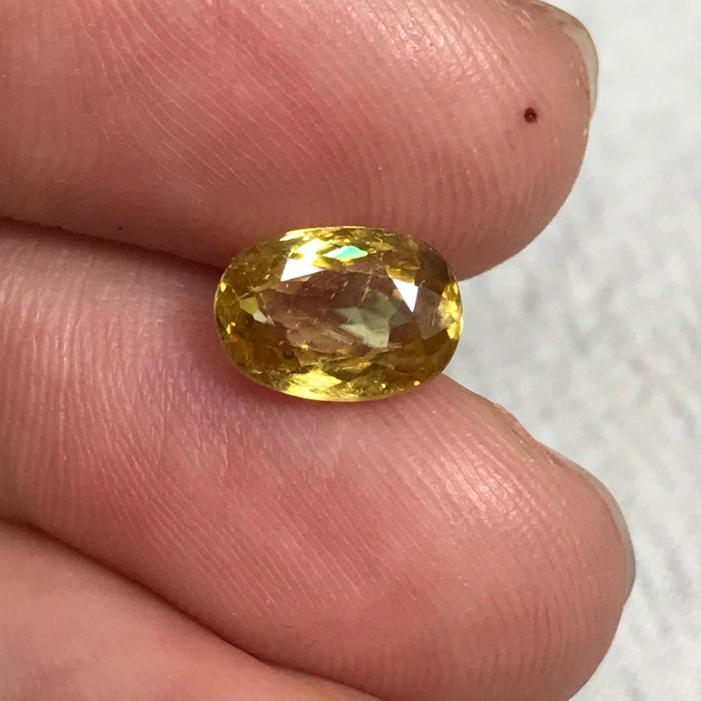 Yellow Sphene 1.53 Carat 8.5x6mm Oval Cut, Natural loose Gemstone