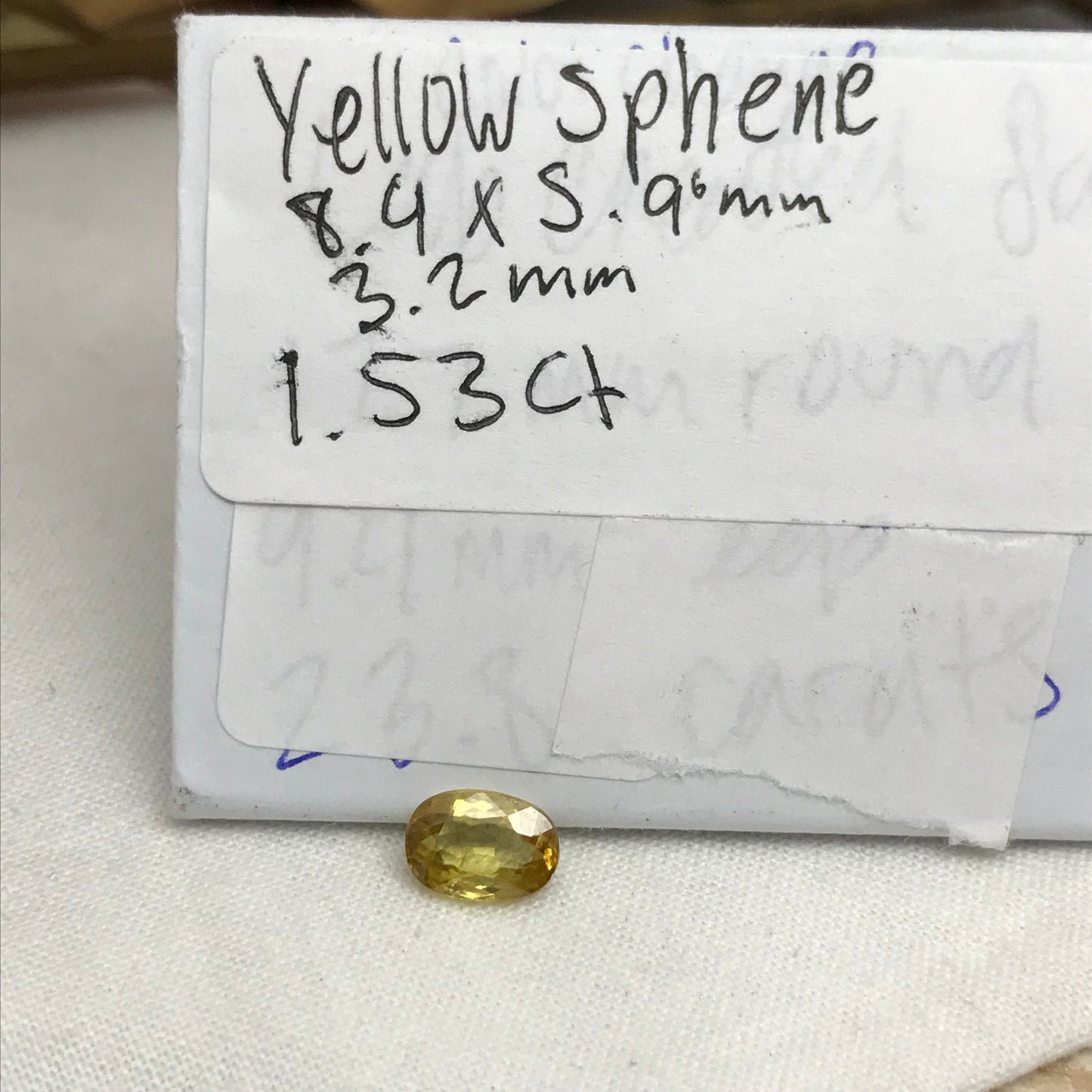 Yellow Sphene 1.53 Carat 8.5x6mm Oval Cut, Natural loose Gemstone
