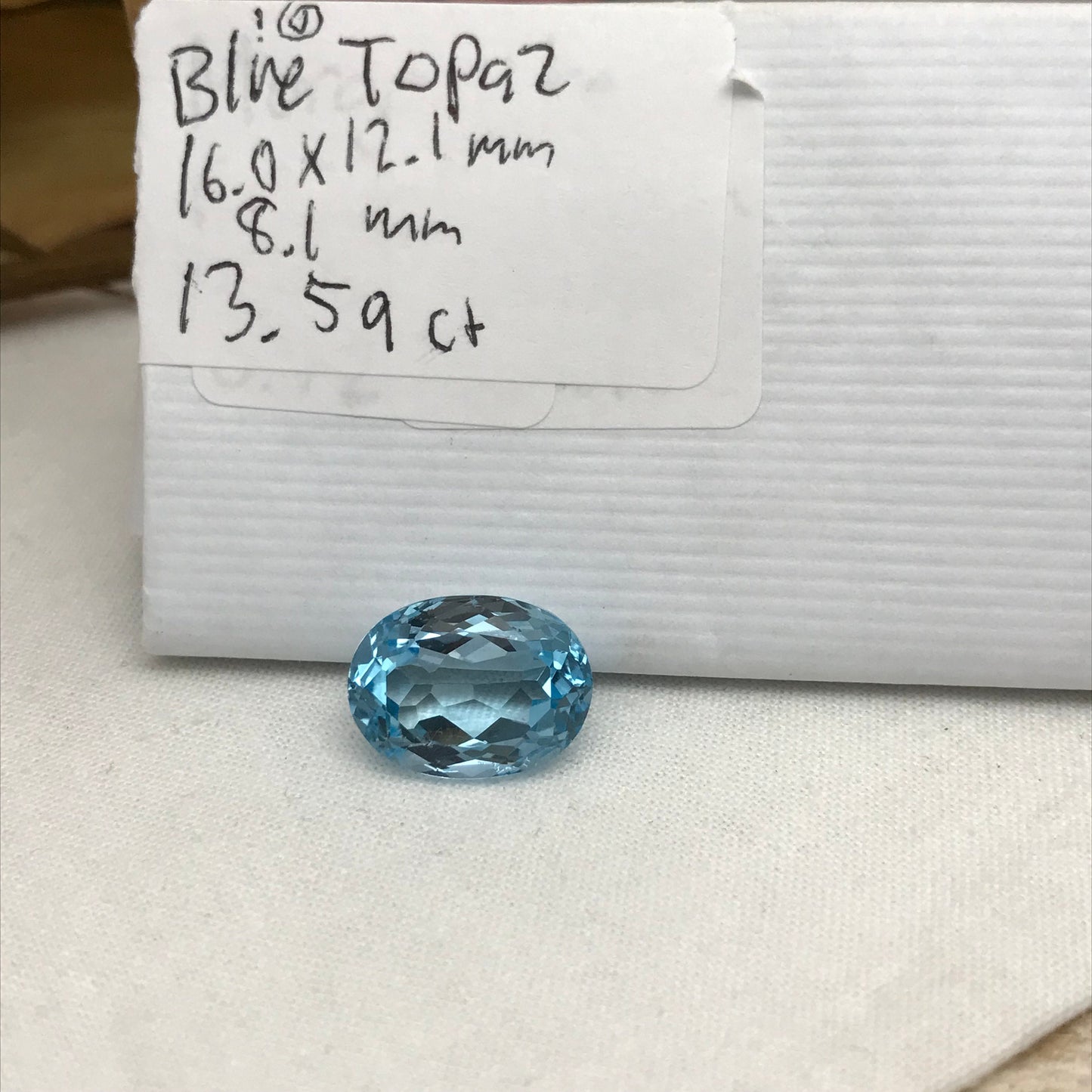 12x16mm Light Blue Topaz, 13 Ct Oval cut Faceted Discount Gemstone, Reclaimed/Recycled Imperfect Gem,
