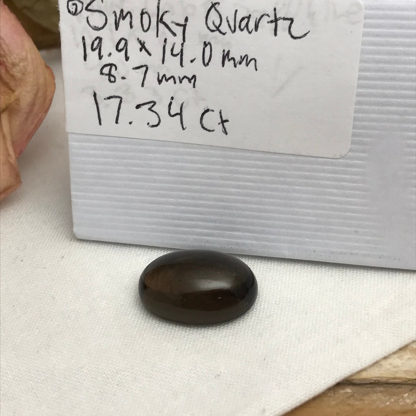 20x14mm Smoky Quartz Gemstone Loose 17.34 carats Oval Cabochon Loose Brown Gemstone