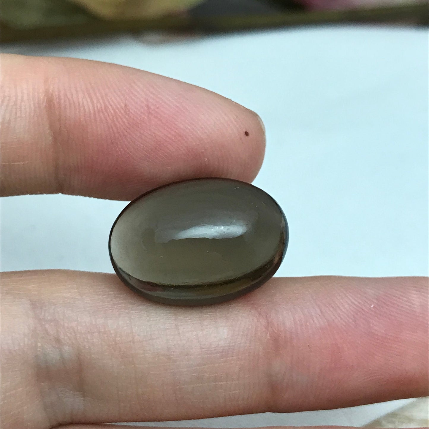 20x14mm Smoky Quartz Gemstone Loose 17.34 carats Oval Cabochon Loose Brown Gemstone