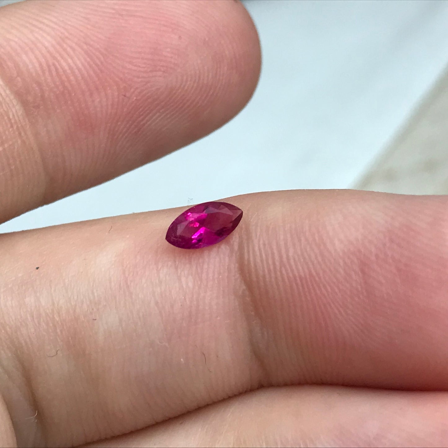 0.19 Carat Red Beryl 5.85x3.0mm Marquise Cut, Faceted Loose Natural Red Beryl, Bixbite