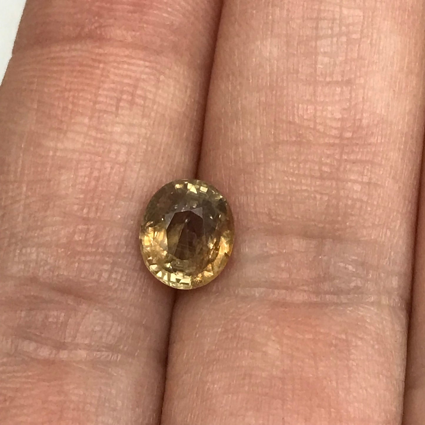 1.7 Carat Yellow Sapphire 7.4x6.4mm Oval Cut, Unheated Faceted Loose Natural Sapphire, Madagascar