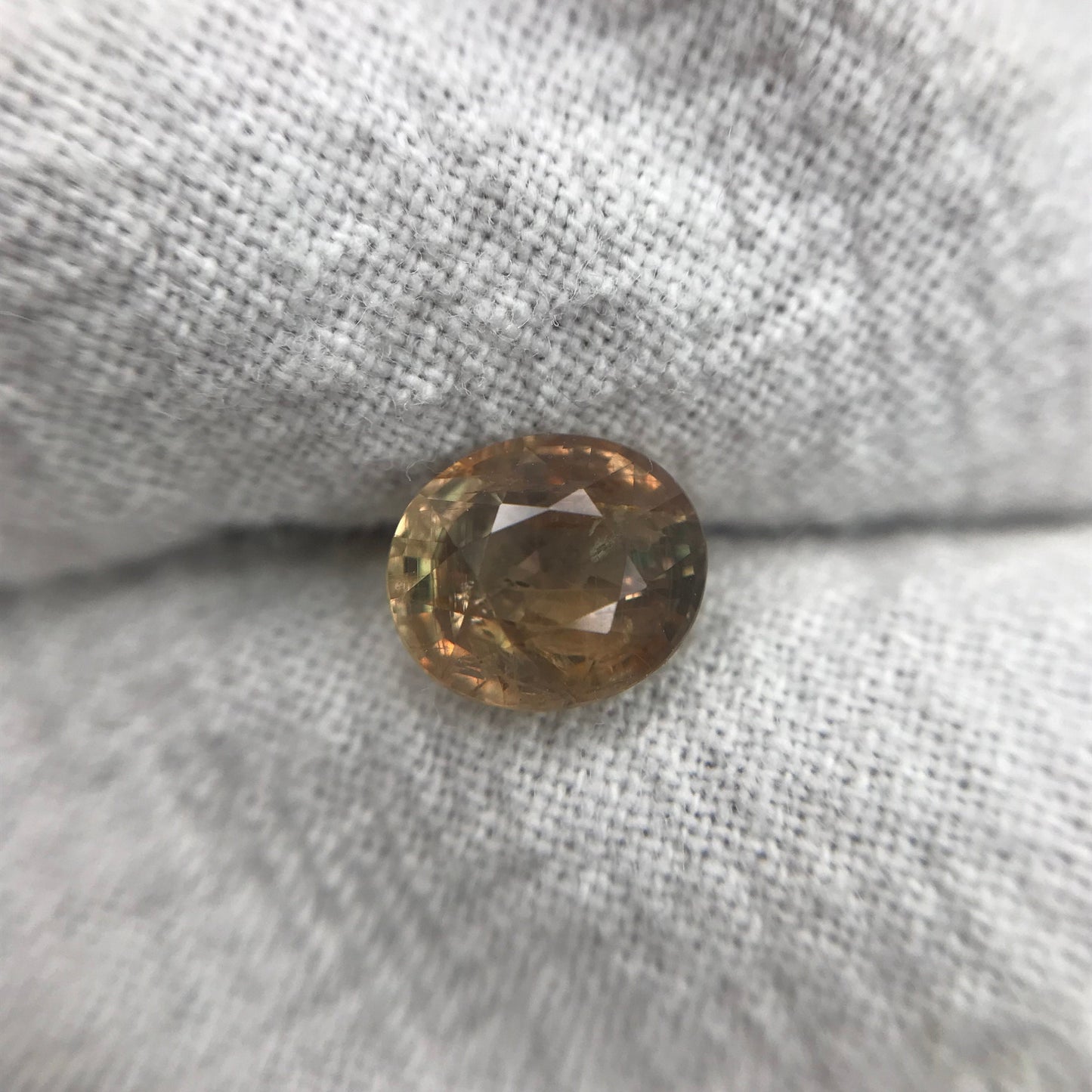 1.7 Carat Yellow Sapphire 7.4x6.4mm Oval Cut, Unheated Faceted Loose Natural Sapphire, Madagascar