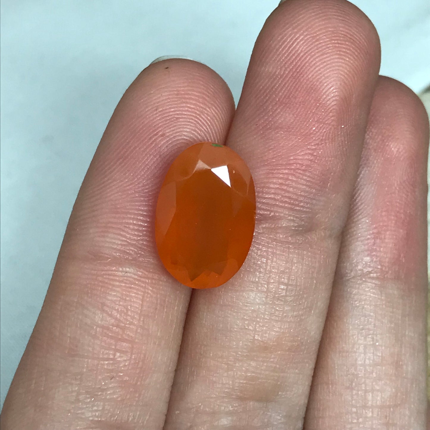 4.77 Carat Orange Mexican Fire Opal 15.78x10.52mm Oval Cut, Faceted Loose Opal