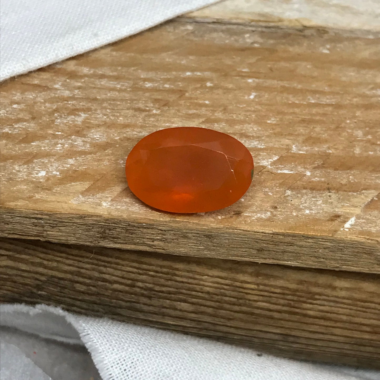 4.77 Carat Orange Mexican Fire Opal 15.78x10.52mm Oval Cut, Faceted Loose Opal