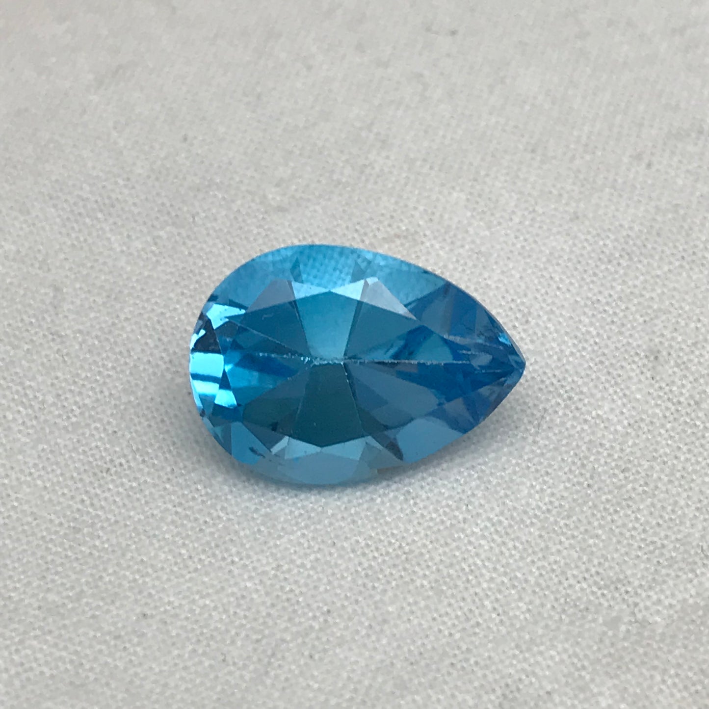 18x13mm Swiss Blue Topaz with Wear on back, 14.37 Carat, Worn Faceted Discount Gemstone, Reclaimed/Recycled Imperfect Gem