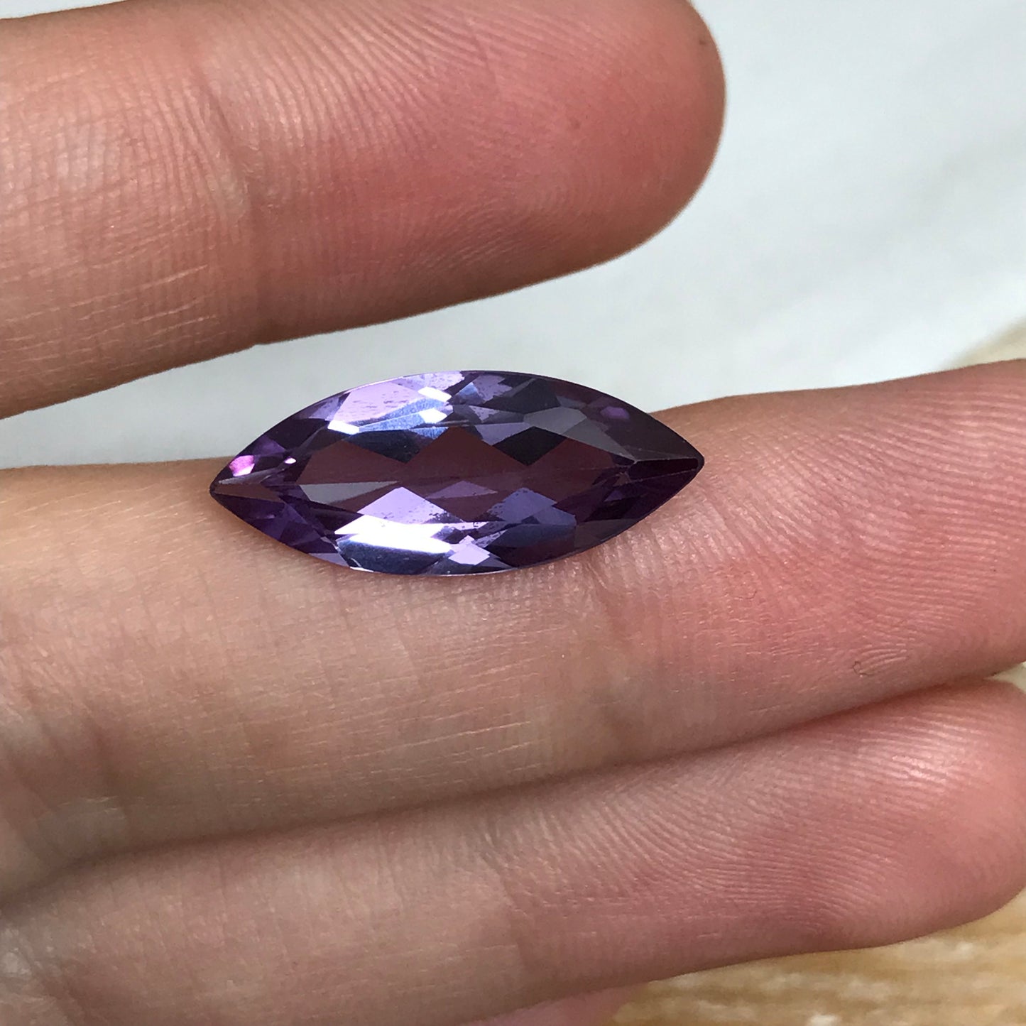 20x8mm Purple Lab Sapphire 5.77 Carats Loose Gem, Lab Created Marquise Gemstone, June Birthstone Color