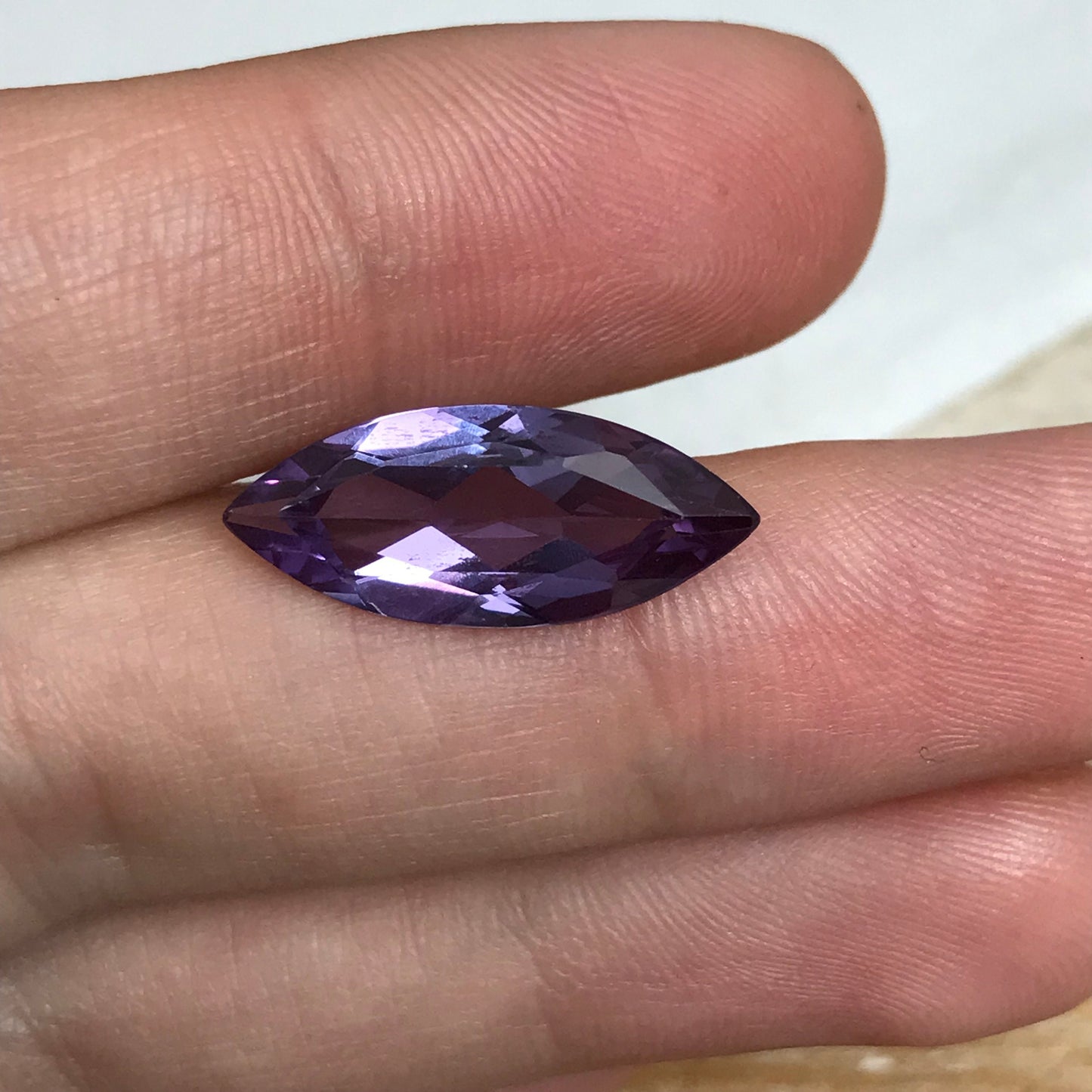 20x8mm Purple Lab Sapphire 5.77 Carats Loose Gem, Lab Created Marquise Gemstone, June Birthstone Color