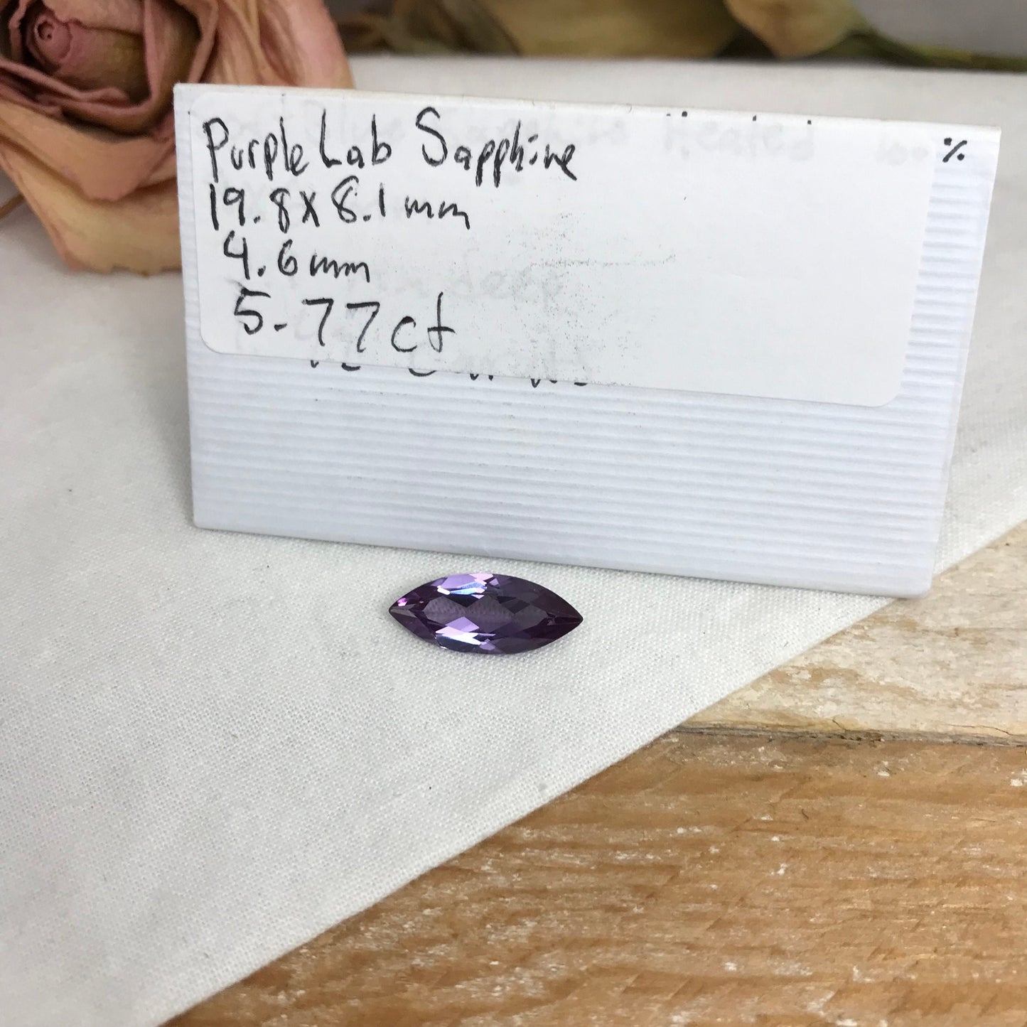 20x8mm Purple Lab Sapphire 5.77 Carats Loose Gem, Lab Created Marquise Gemstone, June Birthstone Color
