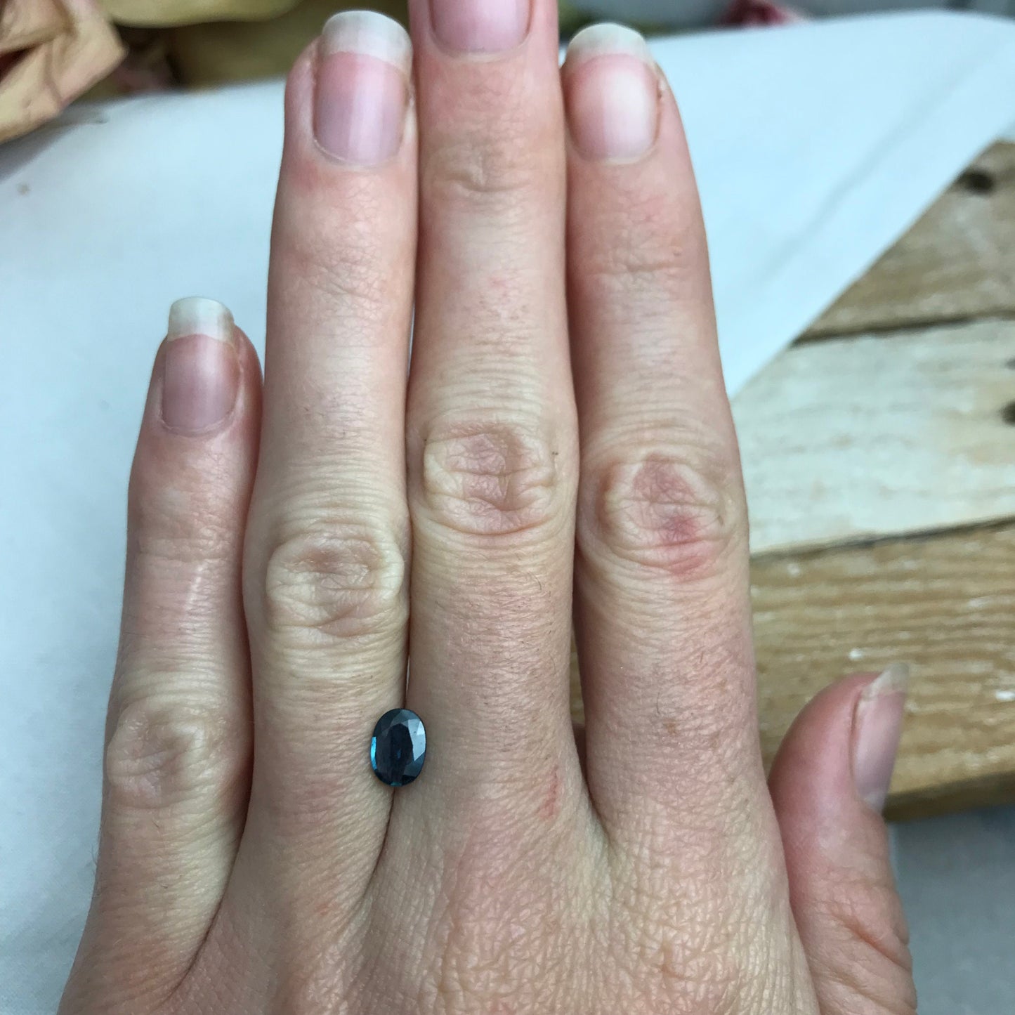 7x5mm Natural Sapphire Oval Cut 0.71 carat Blue Sapphire, Faceted Loose Shallow cut Gem