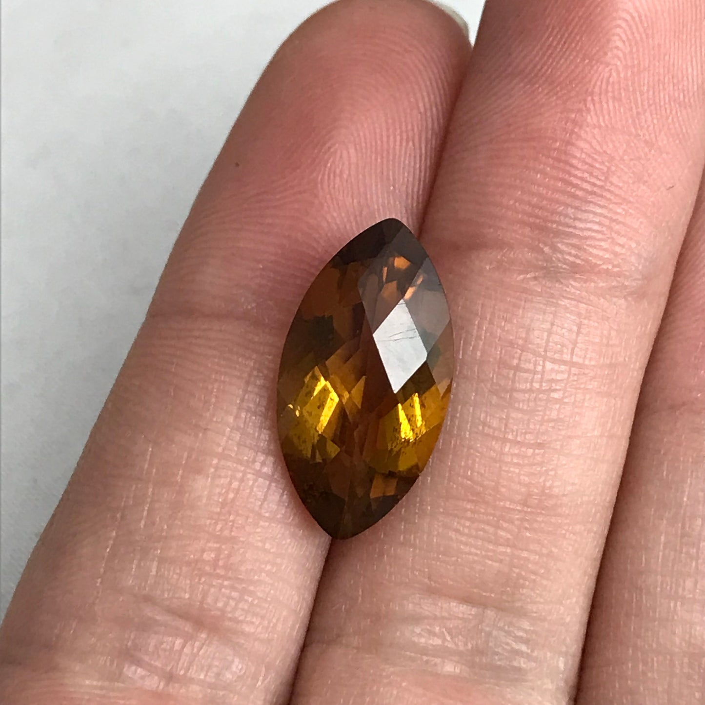 19x10mm Smoky Citrine 6.42 carat Marquise Cut, Faceted Loose Yellow Orange Quartz, November Birthstone