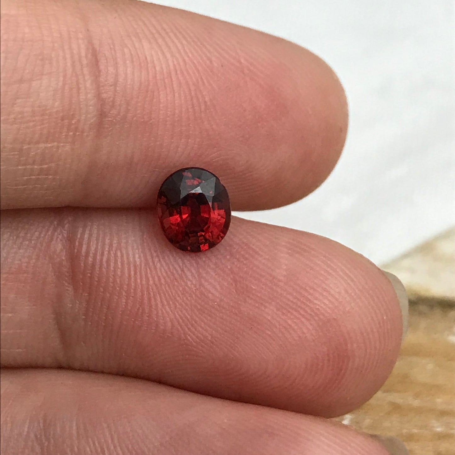 Natural Pyrope Garnet, 1 Carat, 6.2x5.3mm Oval cut Deep Red Garnet, Faceted Oval Cut Red Garnet