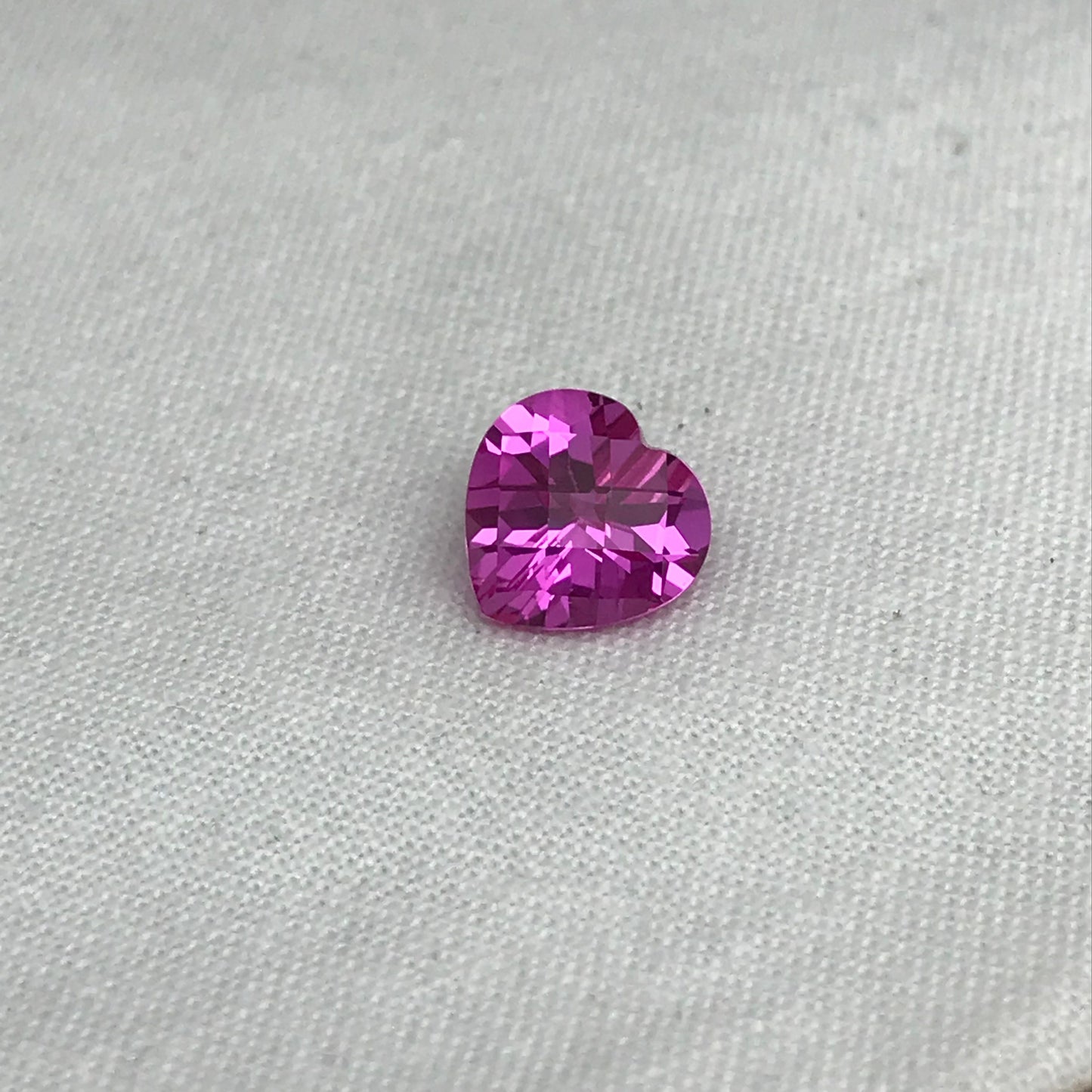 9mm Lab Pink Sapphire 3.34 Carat Heart Cut Unmounted Loose Faceted Gemstone Synthetic Man Made Corundum Pink Gem