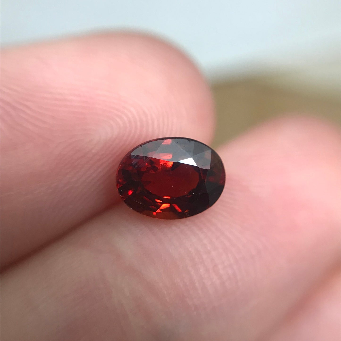 8x6mm Natural Orangish Red Spessartite Garnet 1.82 Carat Oval Cut, Faceted Loose Garnet