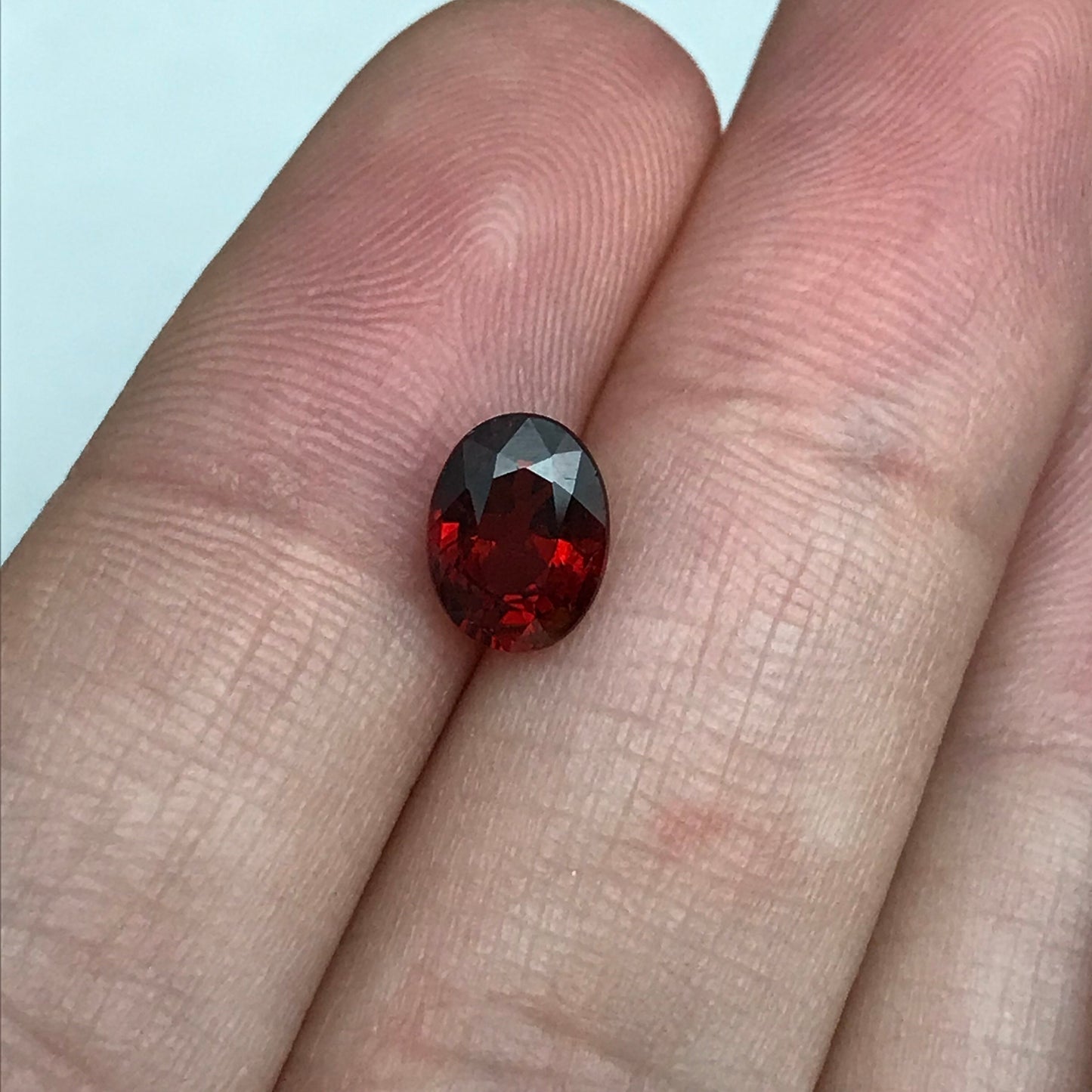 8x6mm Natural Orangish Red Spessartite Garnet 1.82 Carat Oval Cut, Faceted Loose Garnet