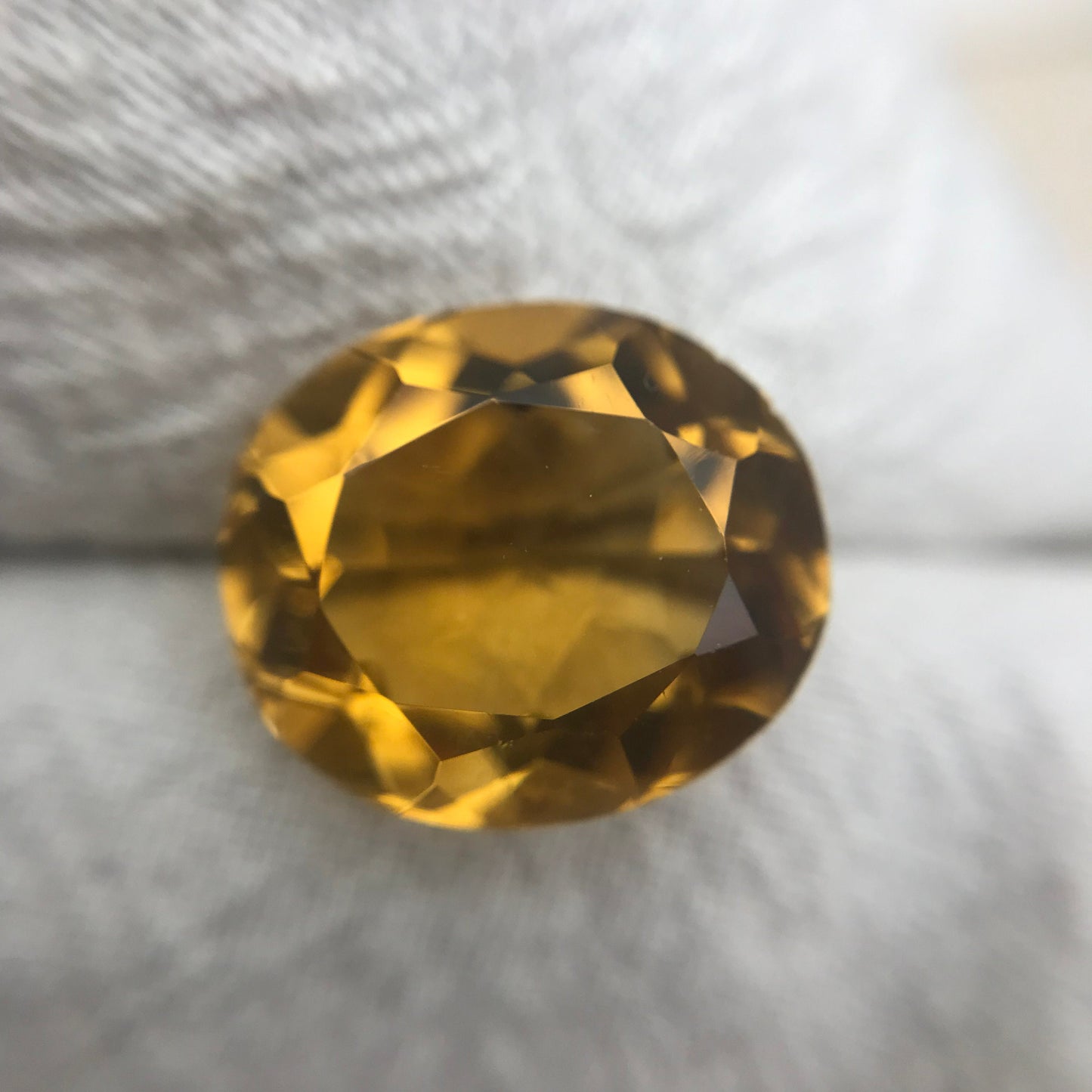 8.59 Carat Orange Citrine 14.5x12.5mm Oval Cut, Faceted Loose Yellow Orange Gemstone, November Birthstone