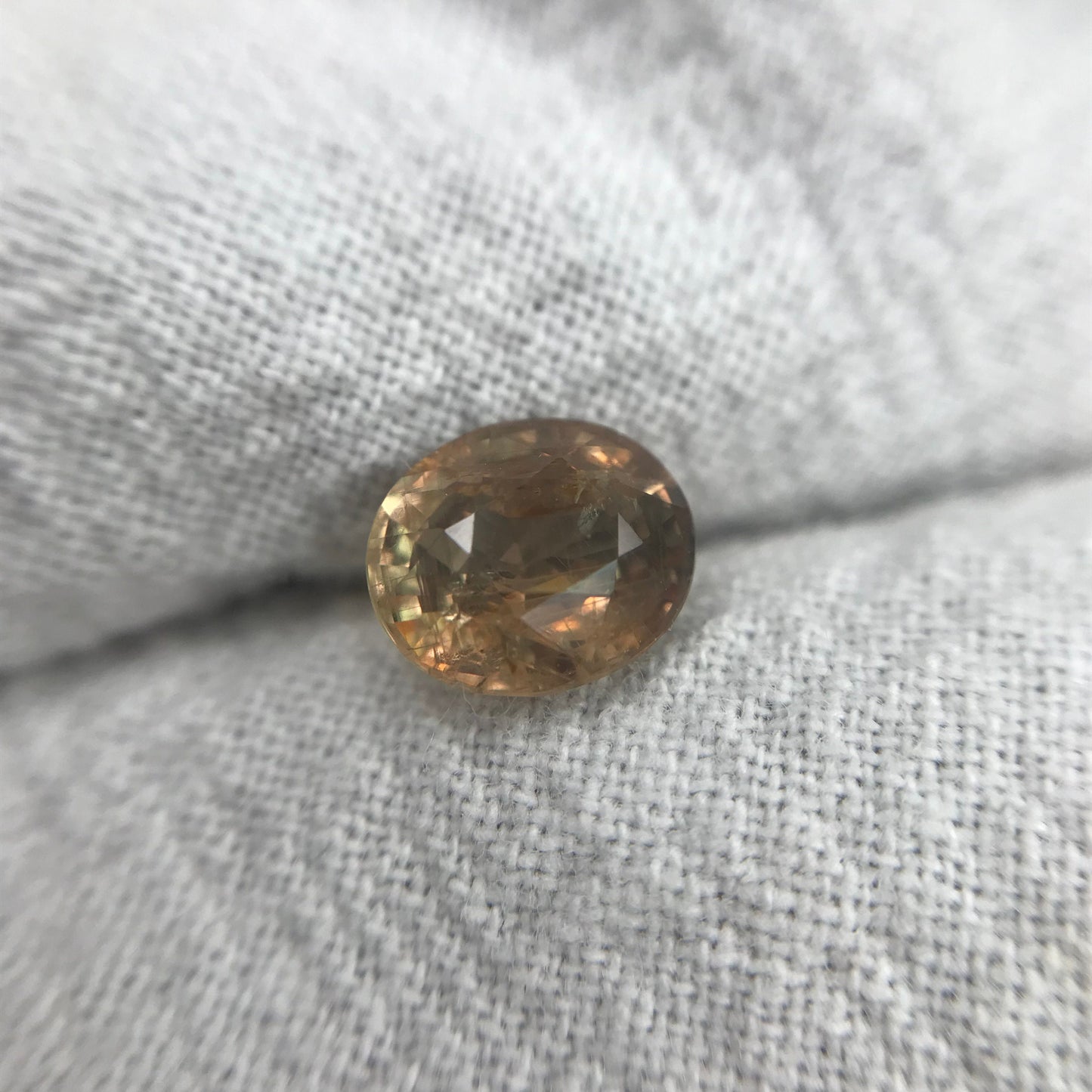 1.7 Carat Yellow Sapphire 7.4x6.4mm Oval Cut, Unheated Faceted Loose Natural Sapphire, Madagascar