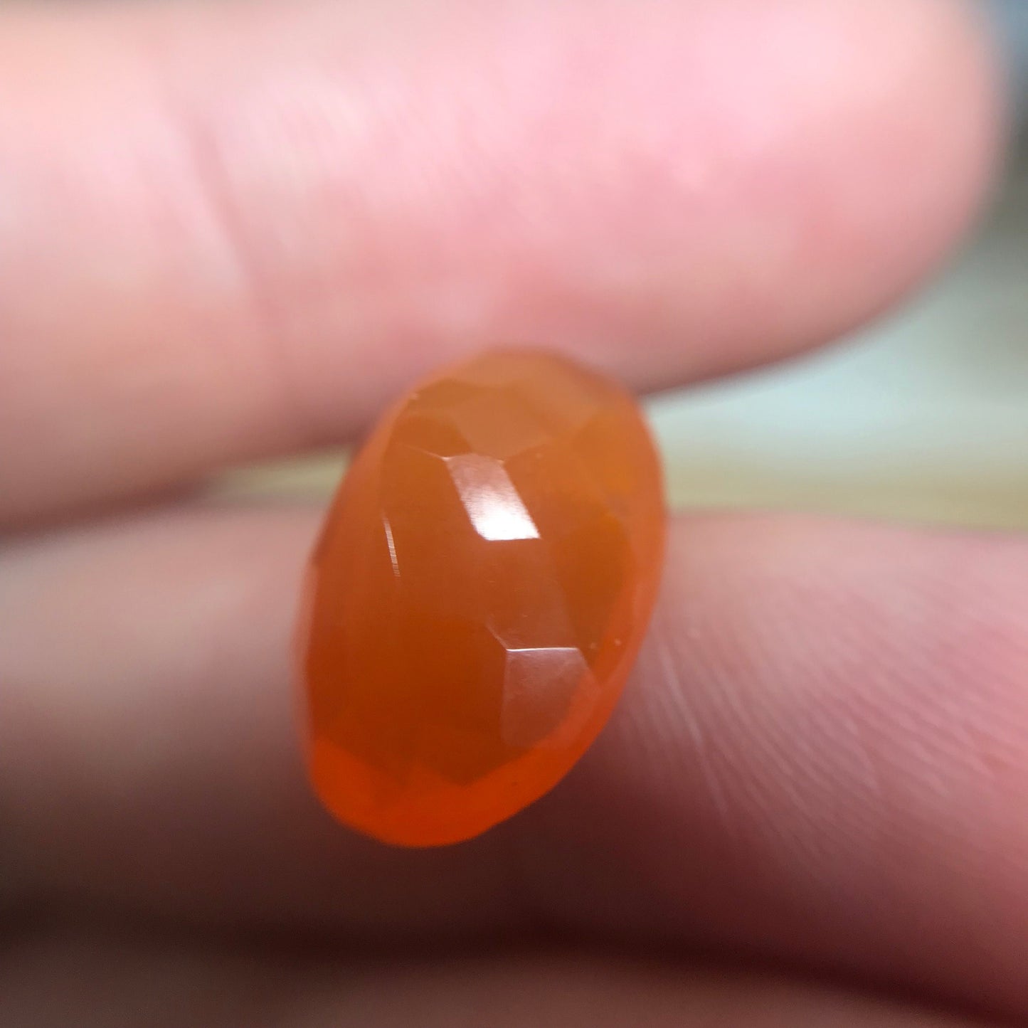 4.77 Carat Orange Mexican Fire Opal 15.78x10.52mm Oval Cut, Faceted Loose Opal