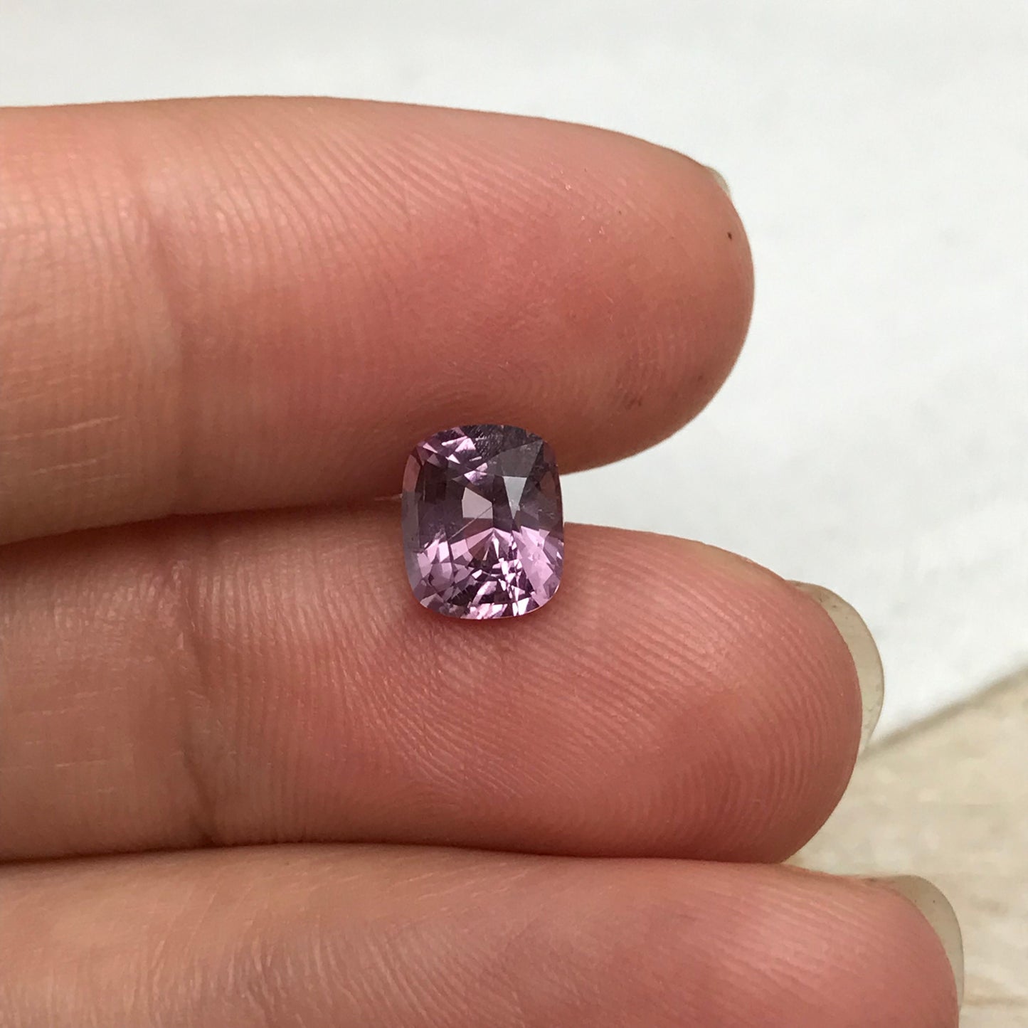 1.56 Carat Natural Purple Spinel 7x6mm Cushion Cut, Faceted Loose Natural Spinel