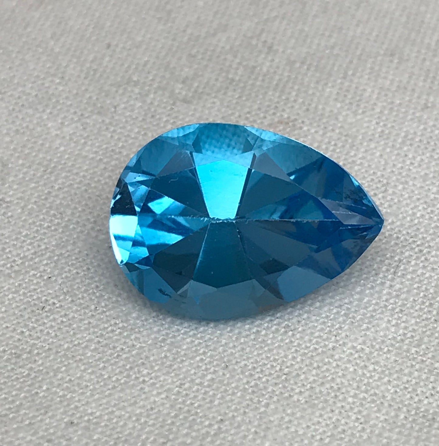 18x13mm Swiss Blue Topaz with Wear on back, 14.37 Carat, Worn Faceted Discount Gemstone, Reclaimed/Recycled Imperfect Gem