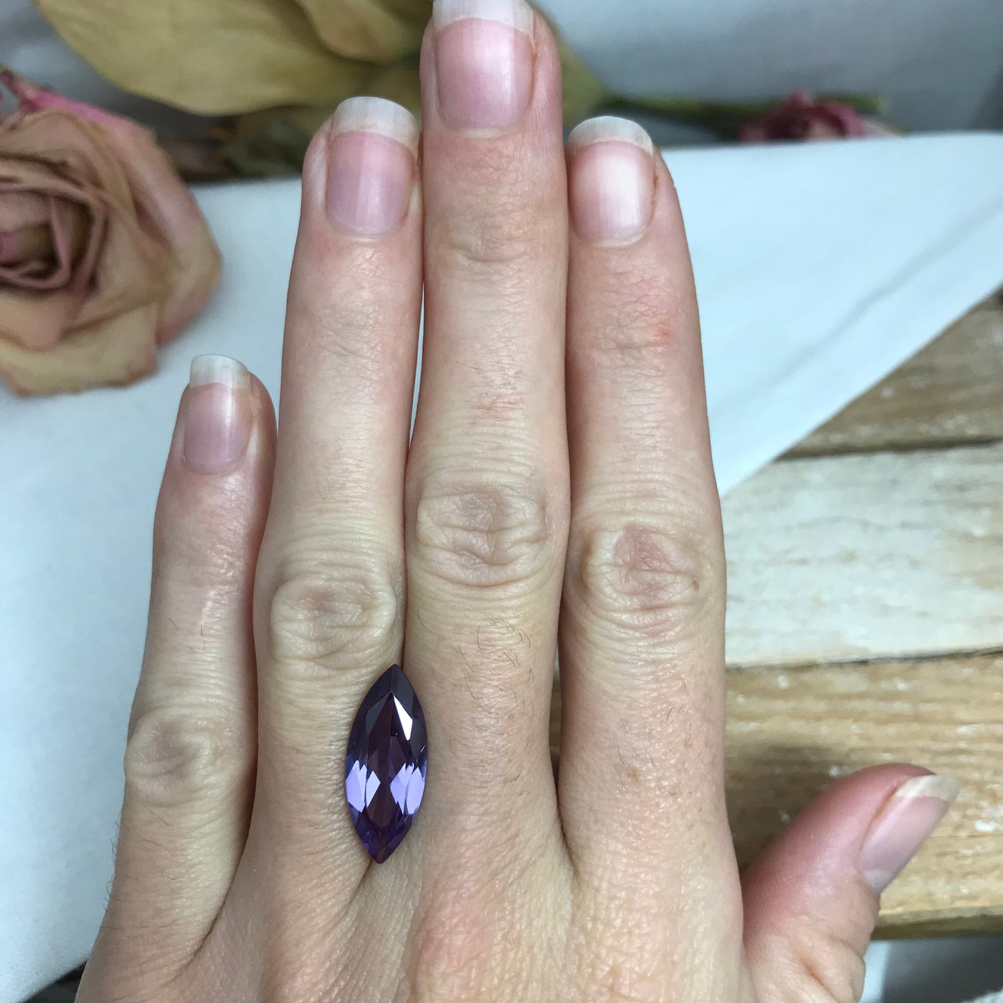 20x8mm Purple Lab Sapphire 5.77 Carats Loose Gem, Lab Created Marquise Gemstone, June Birthstone Color